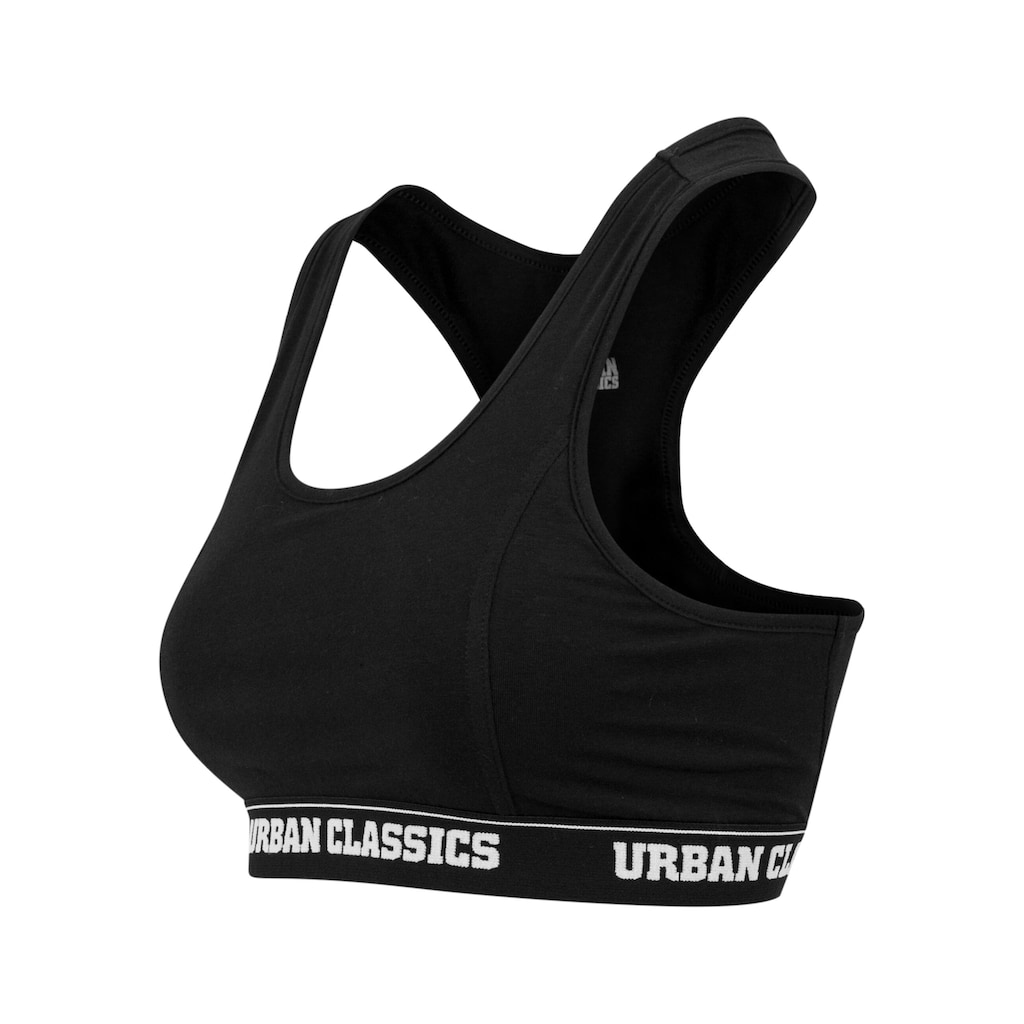 URBAN CLASSICS Kurzarmshirt »Urban Classics Damen Ladies Logo Bra«, (1 tlg.)