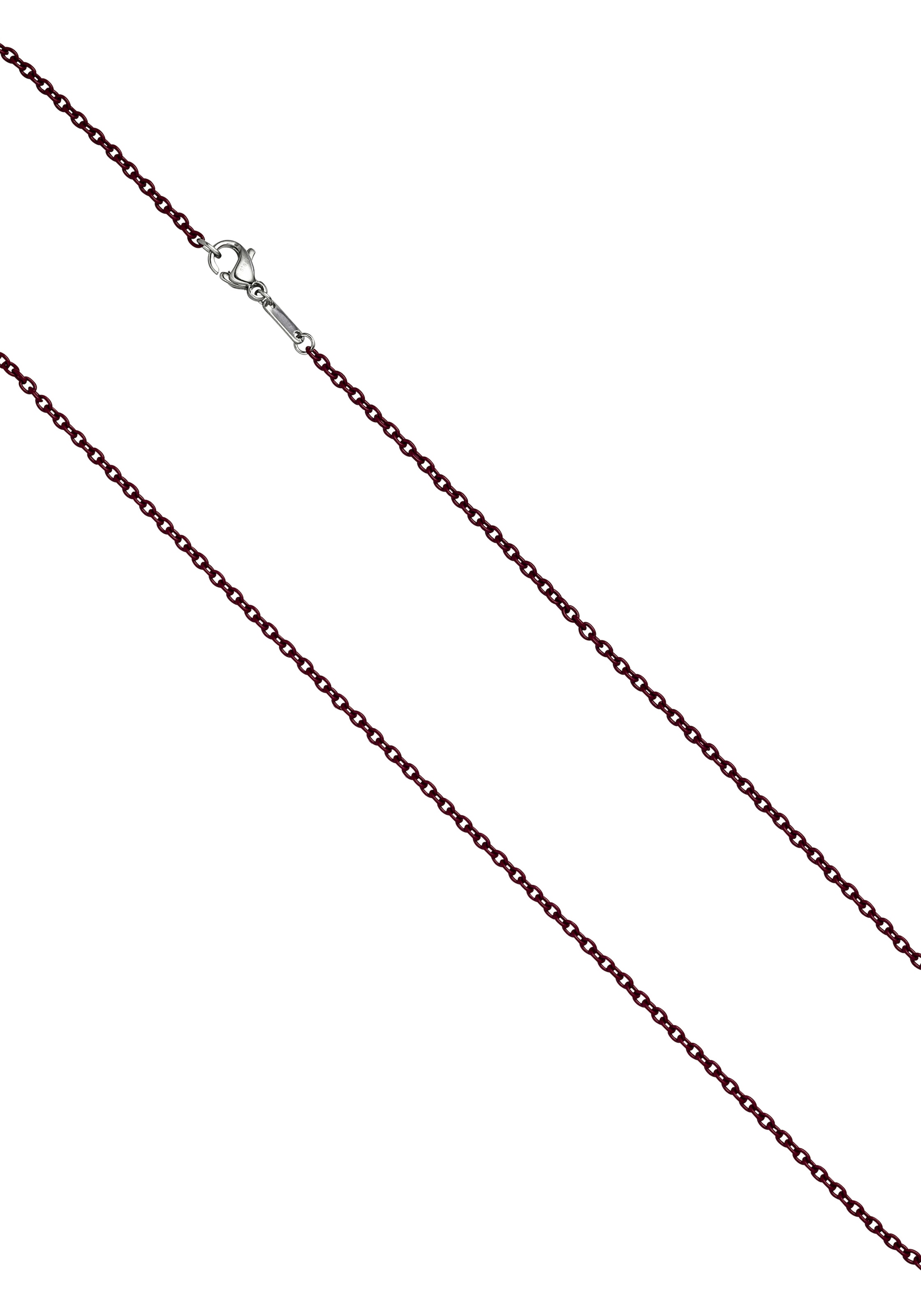 JOBO Edelstahlkette »Rund-Ankerkette 1,9 mm« Edelstahl weinrot lackiert 42 cm