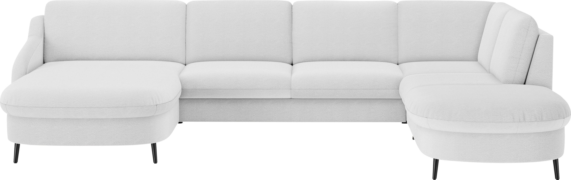 Wohnlandschaft SIT & MORE "Soul U-Form", silber, B:356cm H:90cm T:239cm, 100% Polyester, Sofas, Wohnlandschaft, wahlweise mit Bettfunktion und Bettkasten oder Schubkasten