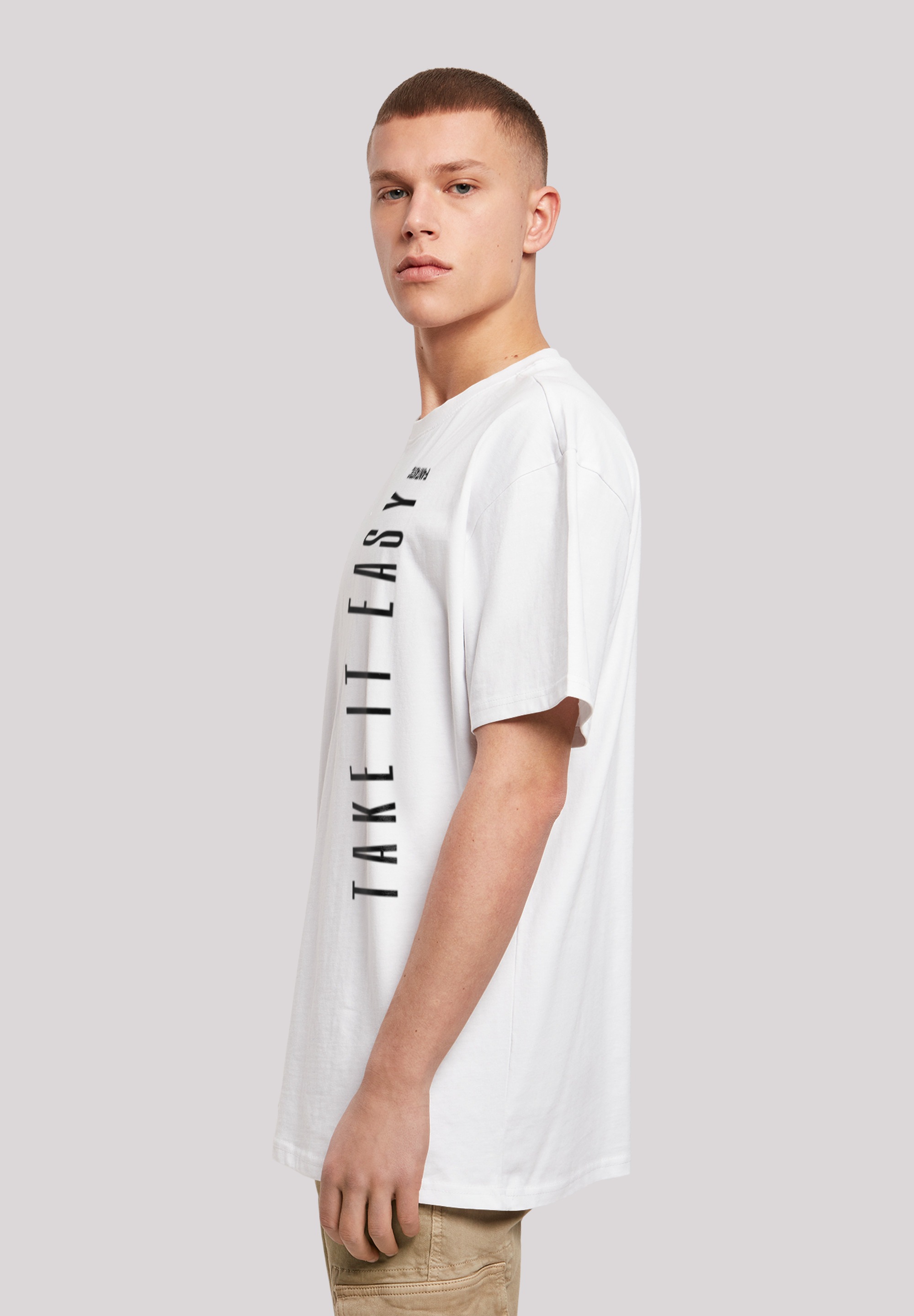 F4NT4STIC T-Shirt »Take It Easy OVERSIZE TEE«, Print