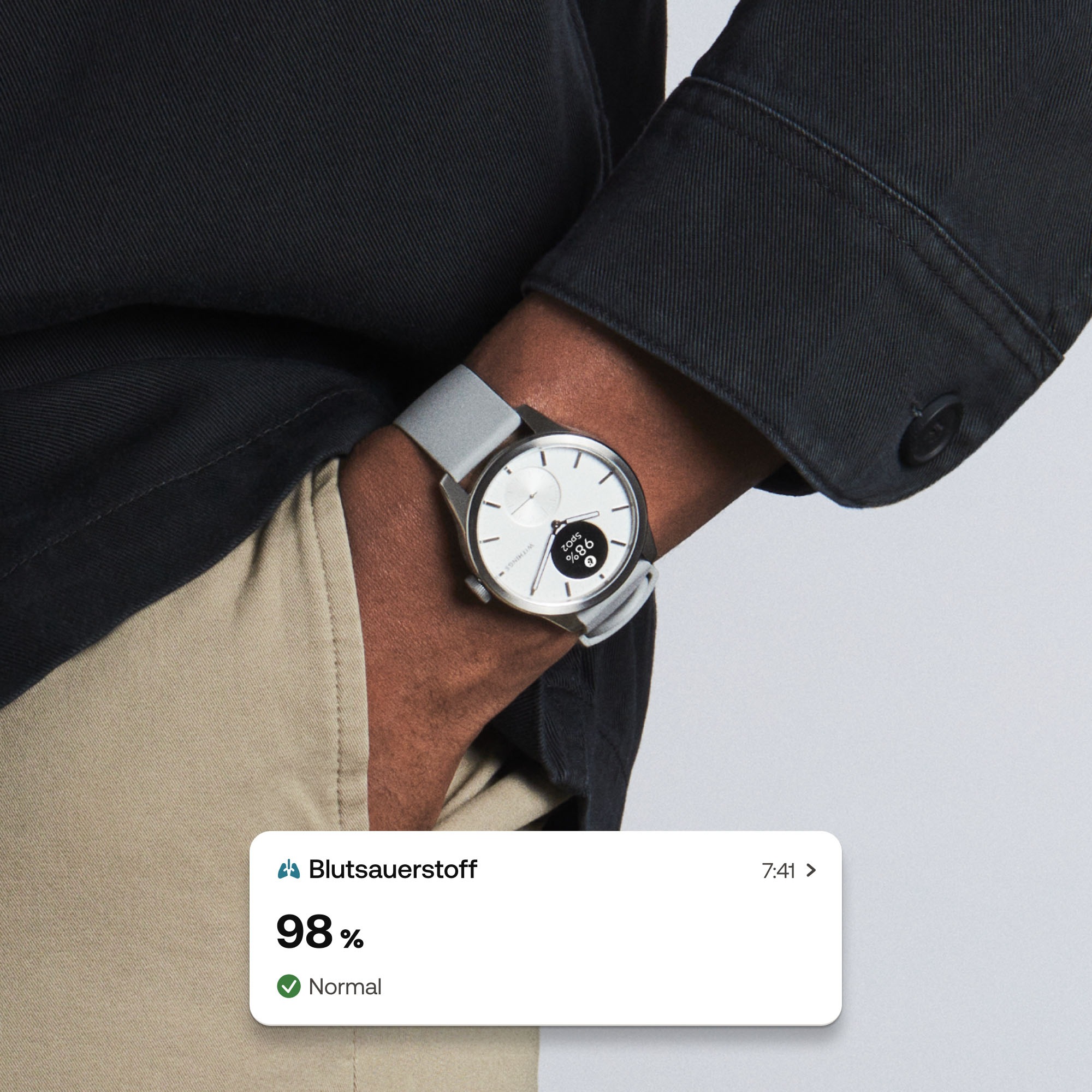 Withings Smartwatch »ScanWatch 2 42mm«, HealthSense OS,)