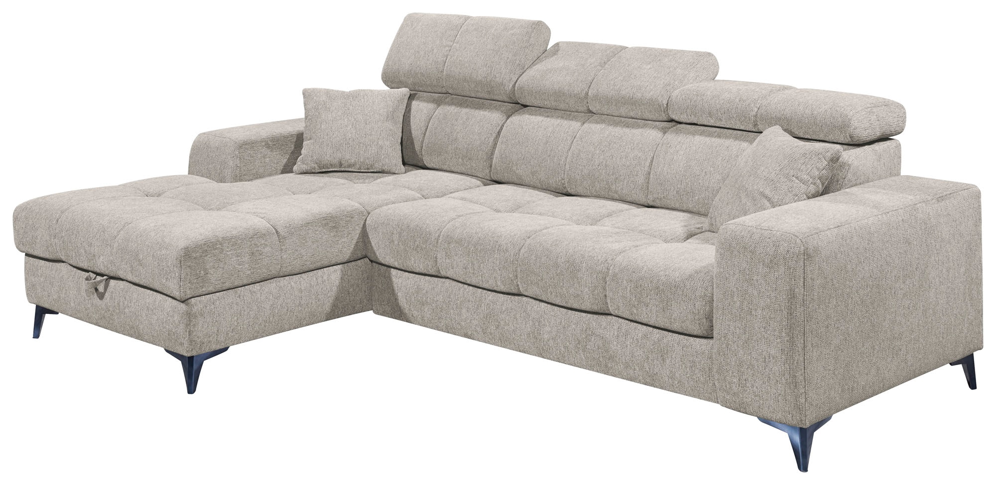 ED EXCITING DESIGN Ecksofa »Sydney L-Form«, mit Bettfunktion, Bettkasten, Kopfteilverstellung & 2 Zierkissen