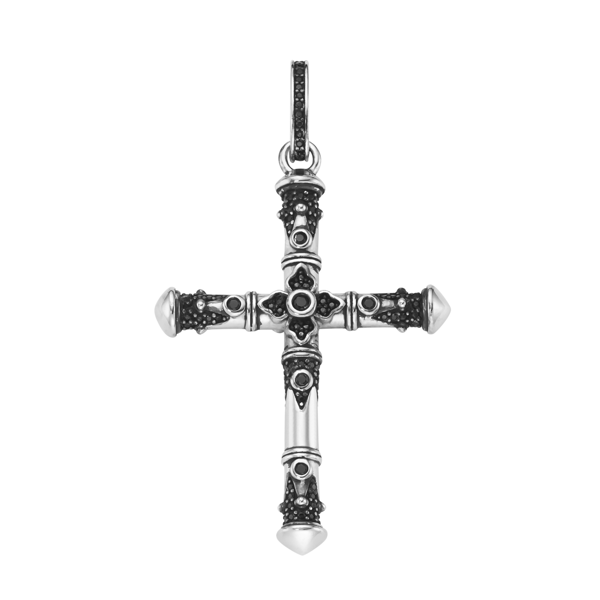 GIORGIO MARTELLO MILANO Kreuzanhänger »Kreuz mit schwarzen Spinellen, Silber 925« ()