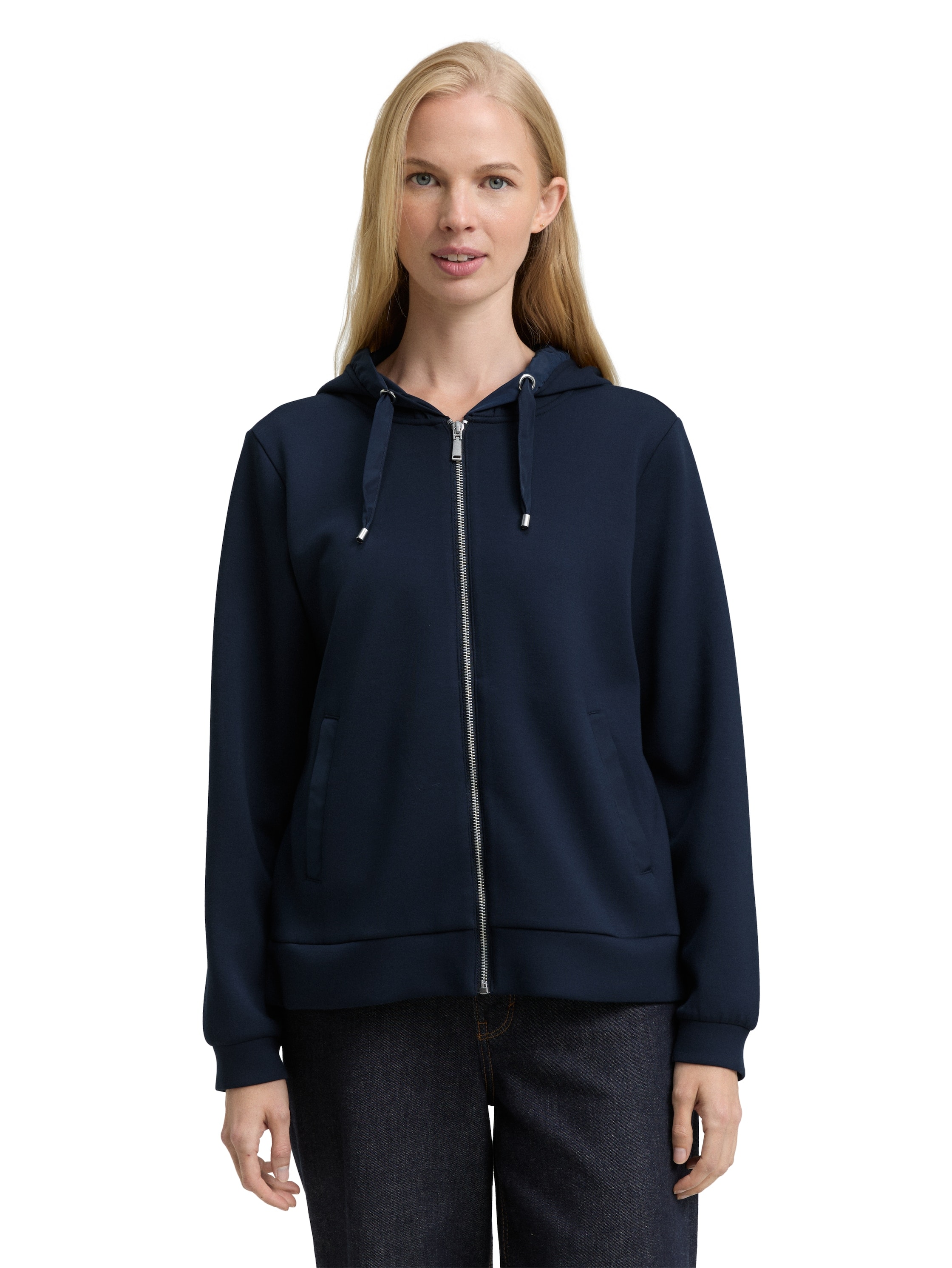 TOM TAILOR Kapuzensweatjacke "Regular" mit Viskose und Stretch günstig online kaufen