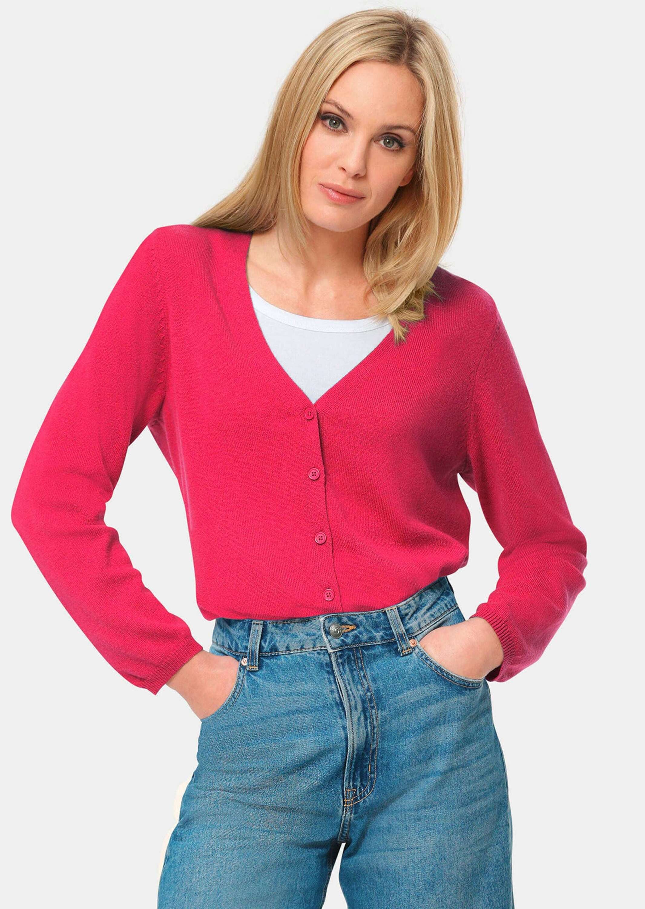 GOLDNER Strickjacke »Kaschmirstrickjacke mit V-Ausschnitt Weiche Kaschmirstrickjacke mit V-Ausschnitt«