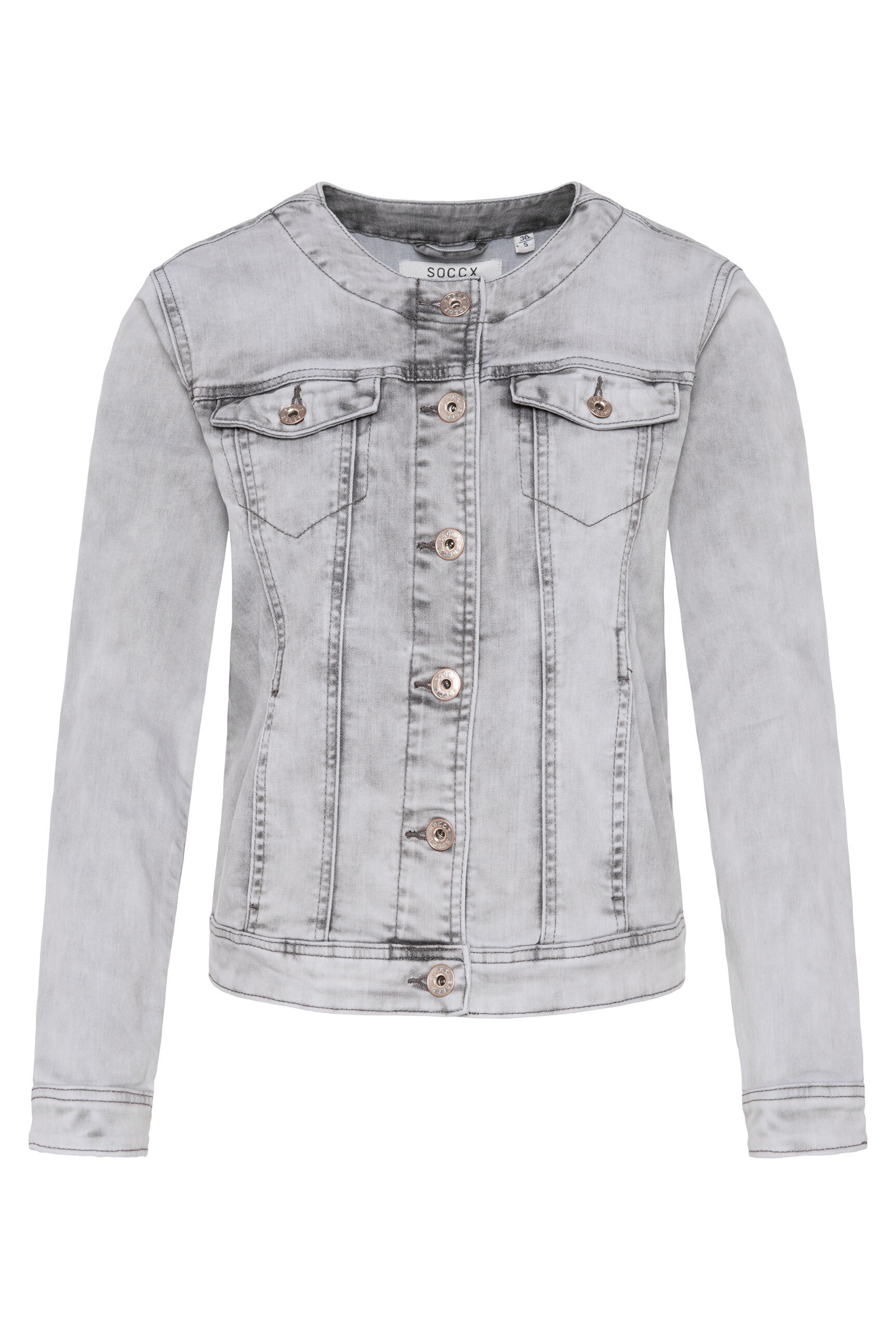 SOCCX Jeansjacke, ohne Kapuze, mit Brusttaschen