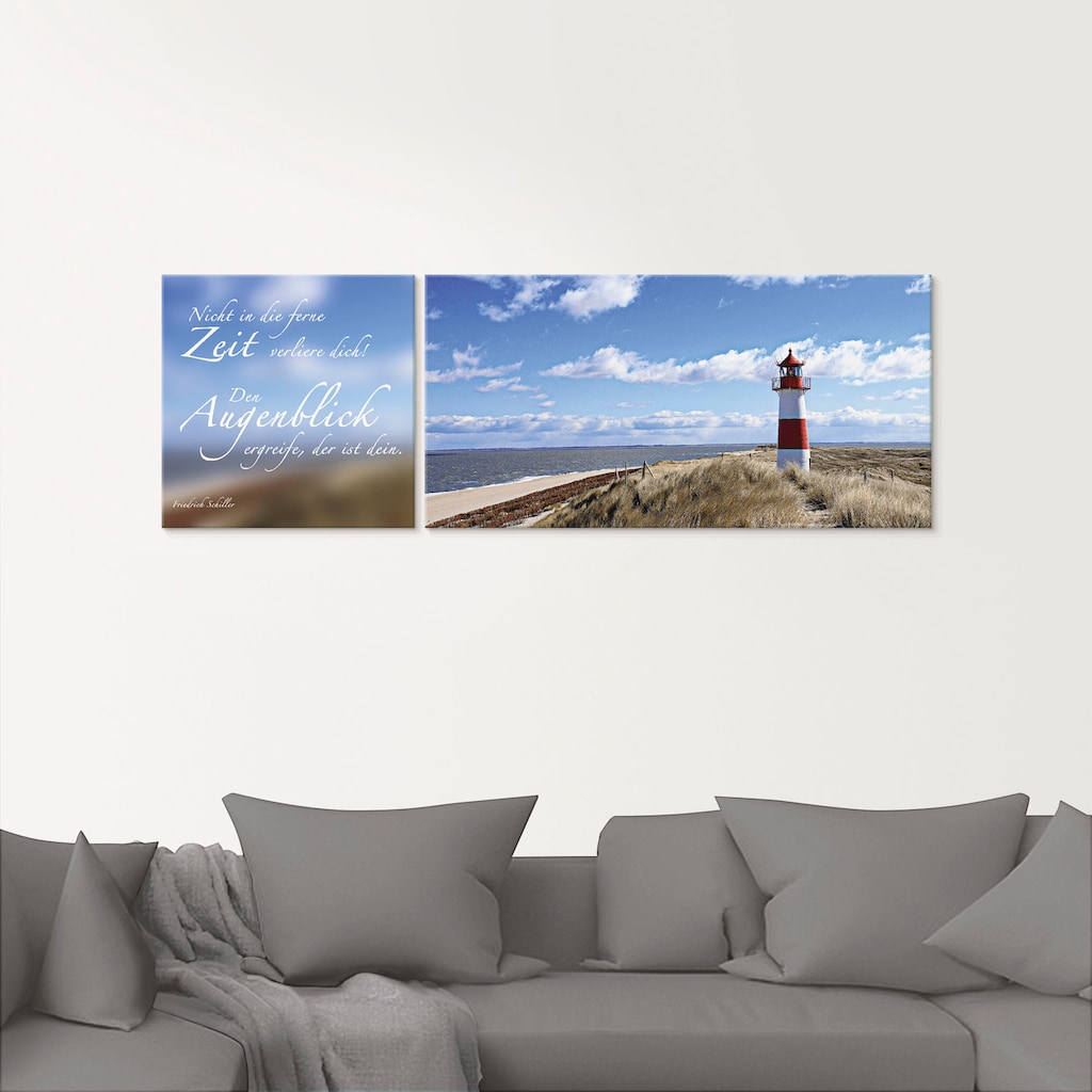 Artland Glasbild »Zitatenbild, Leuchtturm Sylt«, Sprüche & Texte, (2 St.)