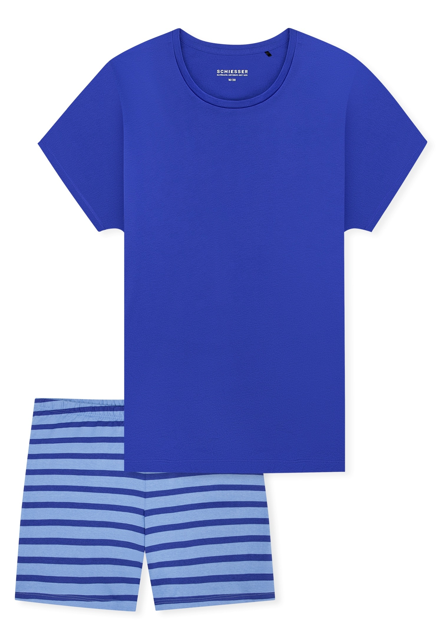 Schiesser Shorty "Casual Essentials" 2 mit unifarbenem Shirt und gestreifte günstig online kaufen