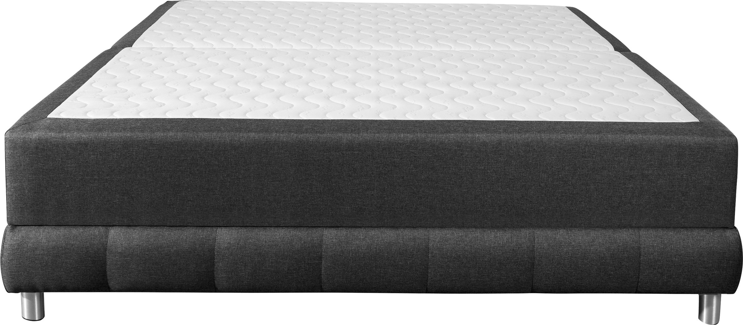 Boxspringbett HOME AFFAIRE "Vaasa", grau (anthrazit), B:186cm L:206cm, Komplettbetten, Boxspringbett, für Dachschrägen geeignet, inkl. Bettkasten und Topper 3