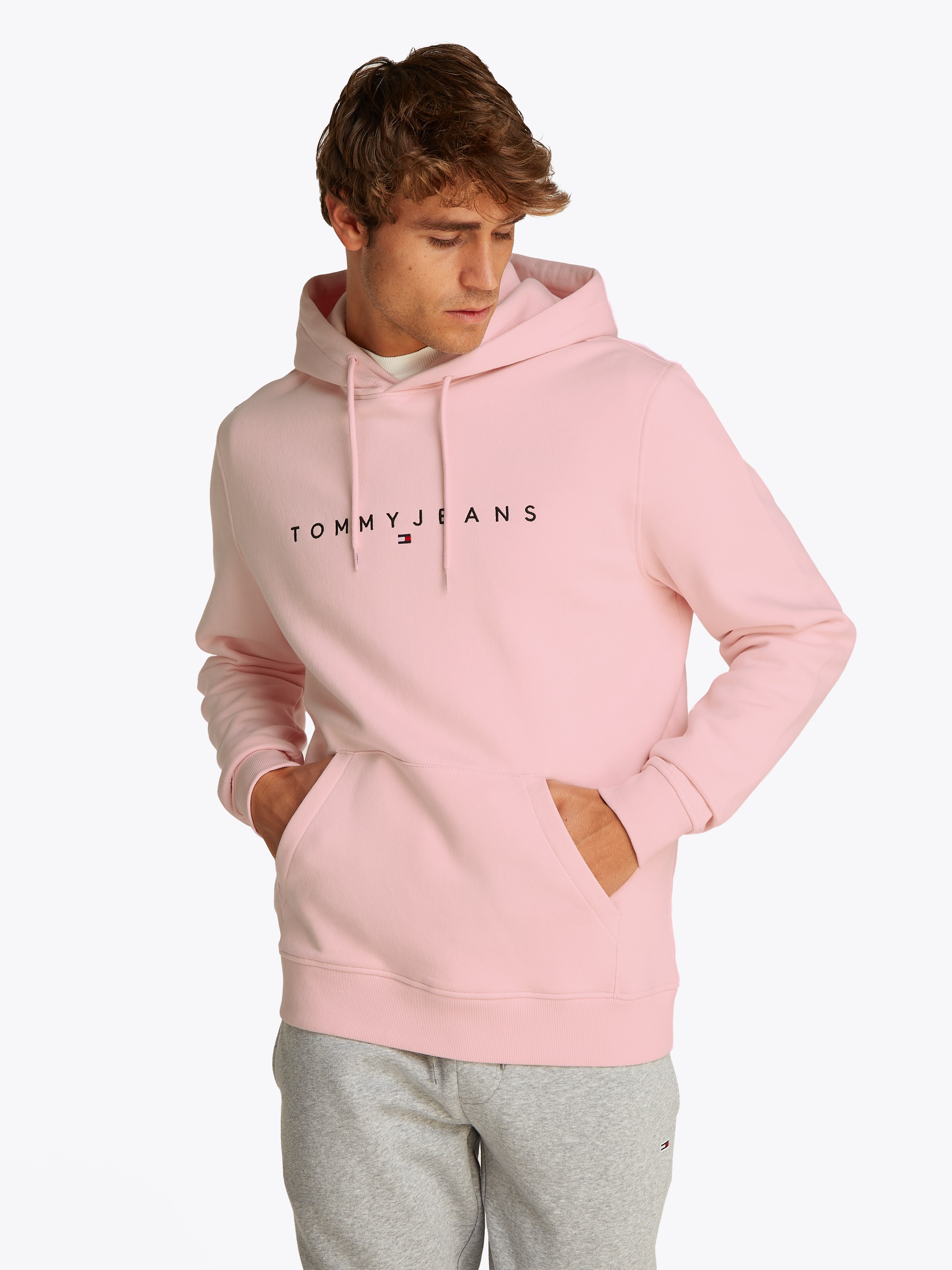 Tommy Jeans Hoodie "TJM REG LINEAR LOGO HOODIE EXT", mit Logo-Stickerei günstig online kaufen