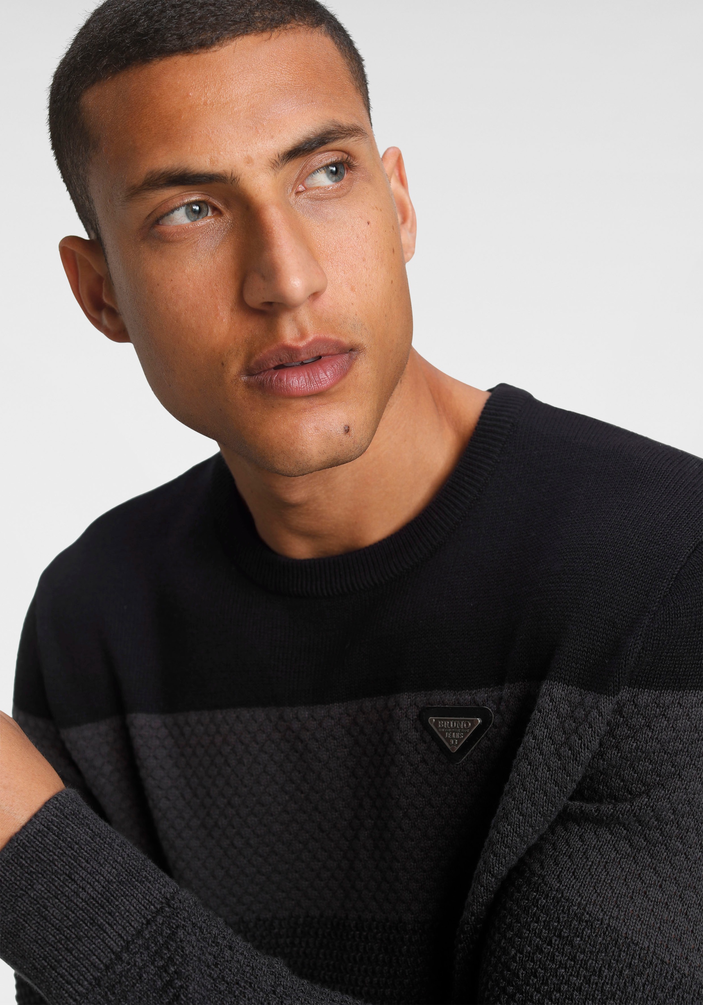 Bruno Banani Pull Maille Homme Noir Taille S 3