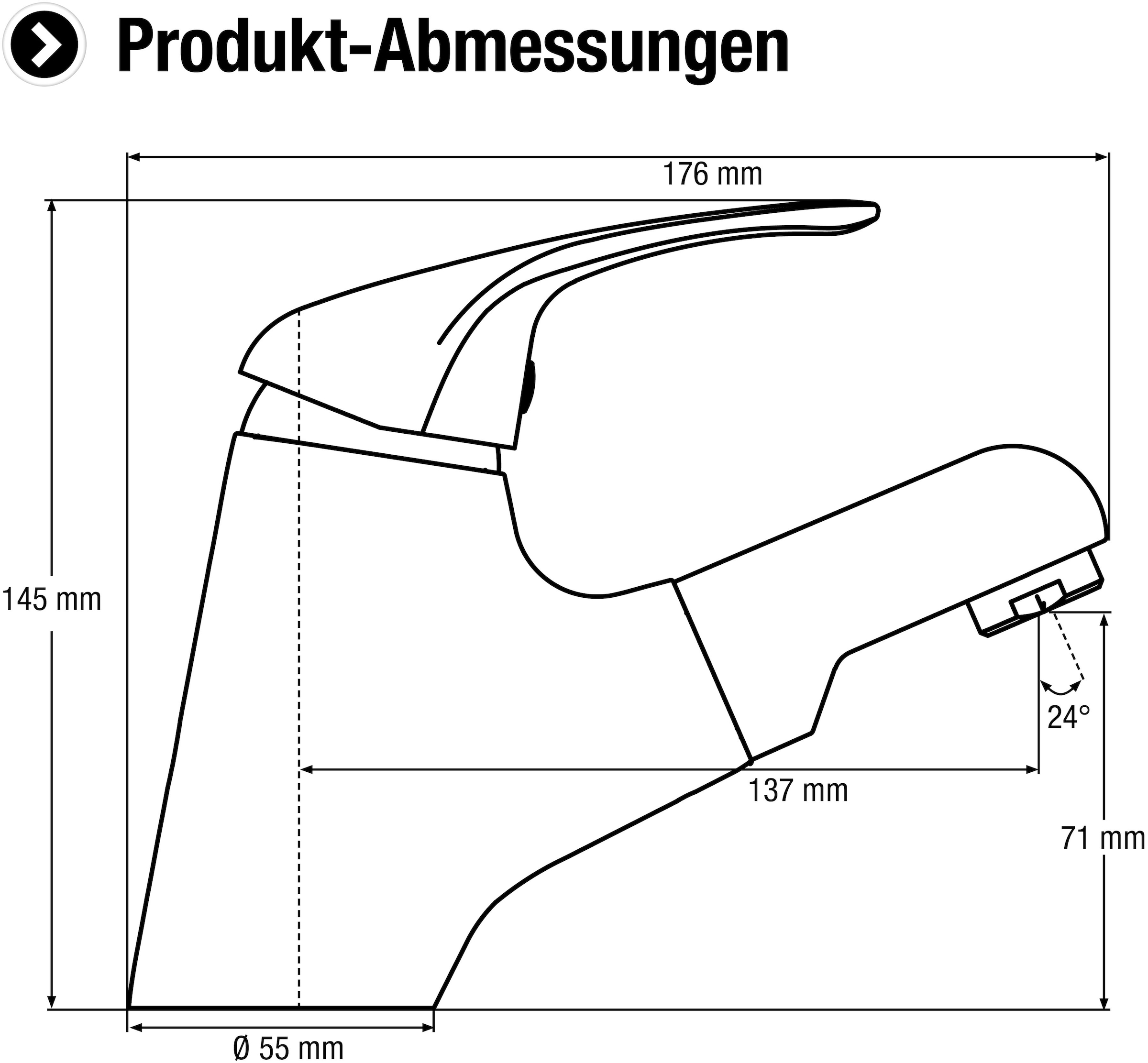 CORNAT Waschtischarmatur »"Stilo" Verchromter Messingkörper- Normale Auslaufhöhe- ausziehbar«, Mit Ablaufgarnitur - ECO-Funktion / Wasserhahn / Waschbeckenarmatur