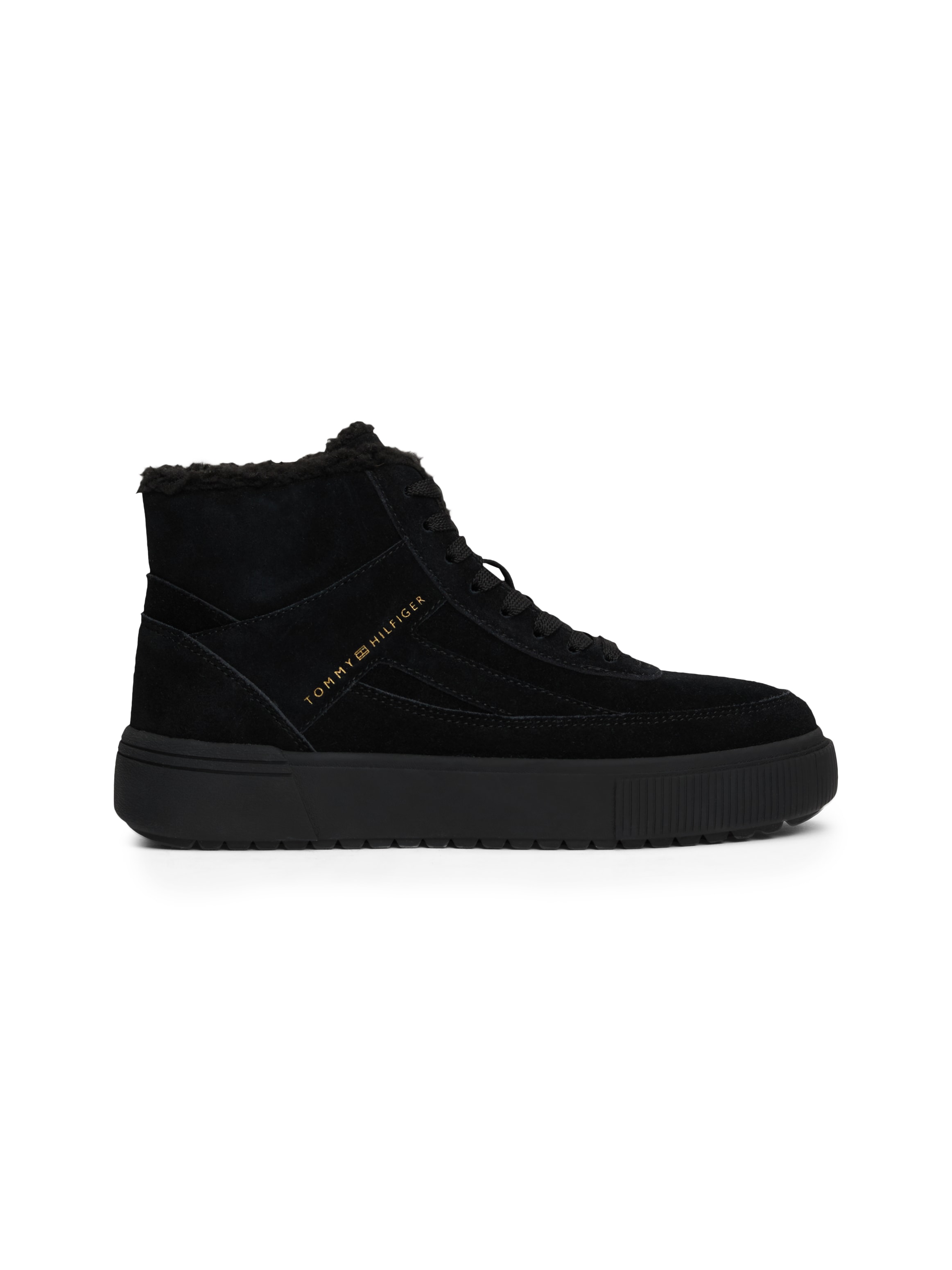 Tommy Hilfiger Winterboots »SUEDE VULC WINTER SNEAKER HI«, High-Top Sneaker, Schnürboots, Stiefelette mit seitlichem Logo