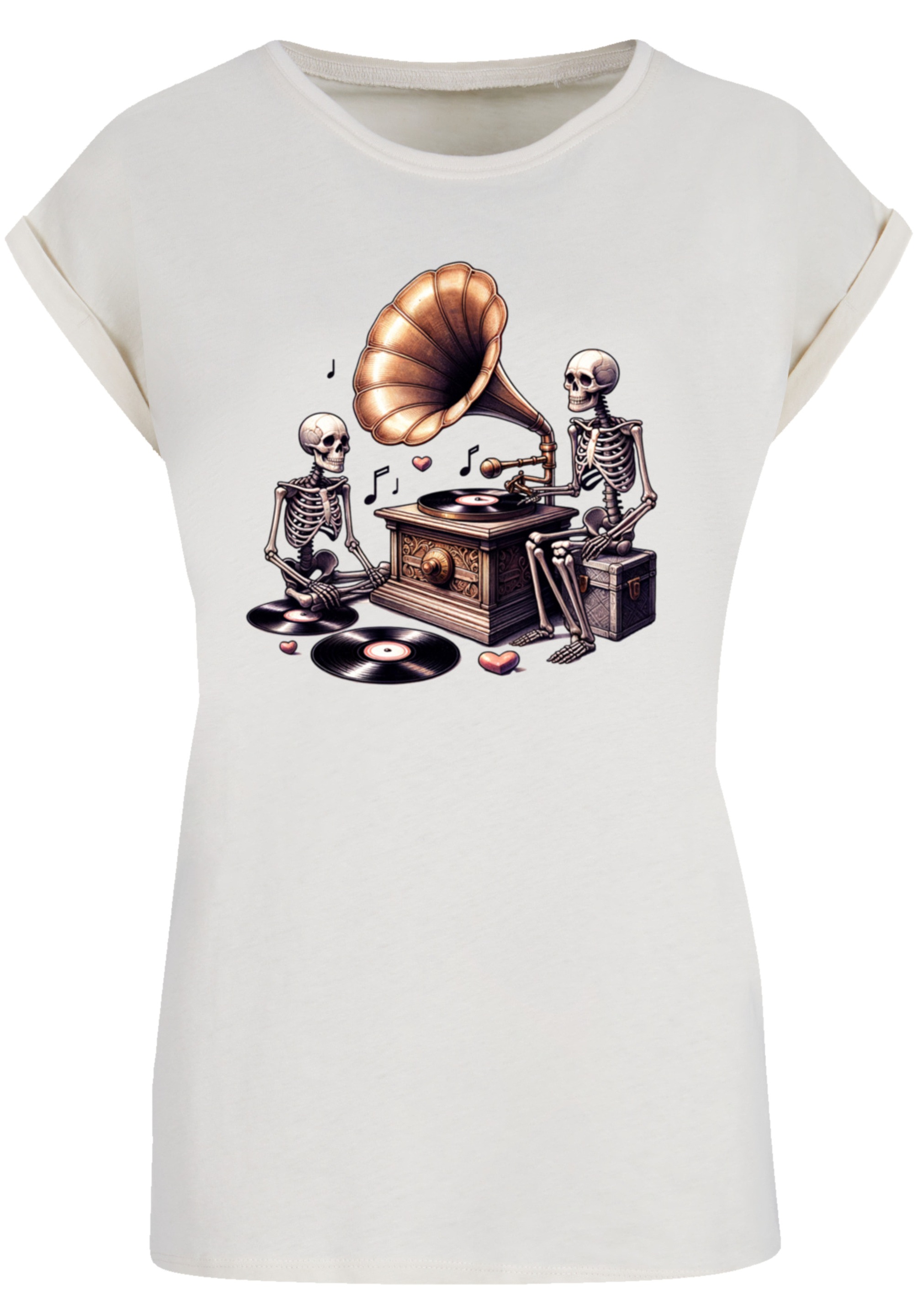 F4NT4STIC T-Shirt "Gothic Skeleton Vintage Plattenspieler", Premium Qualitä günstig online kaufen