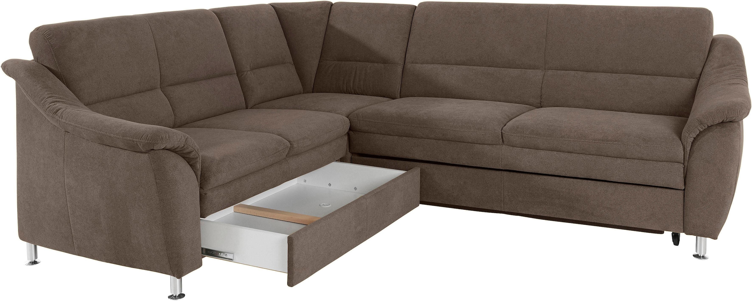 Places of Style Ecksofa »Cardoso L-Form«, Federkern, wahlweise mit Bett, Schubkasten, teilweise Relaxfunktion