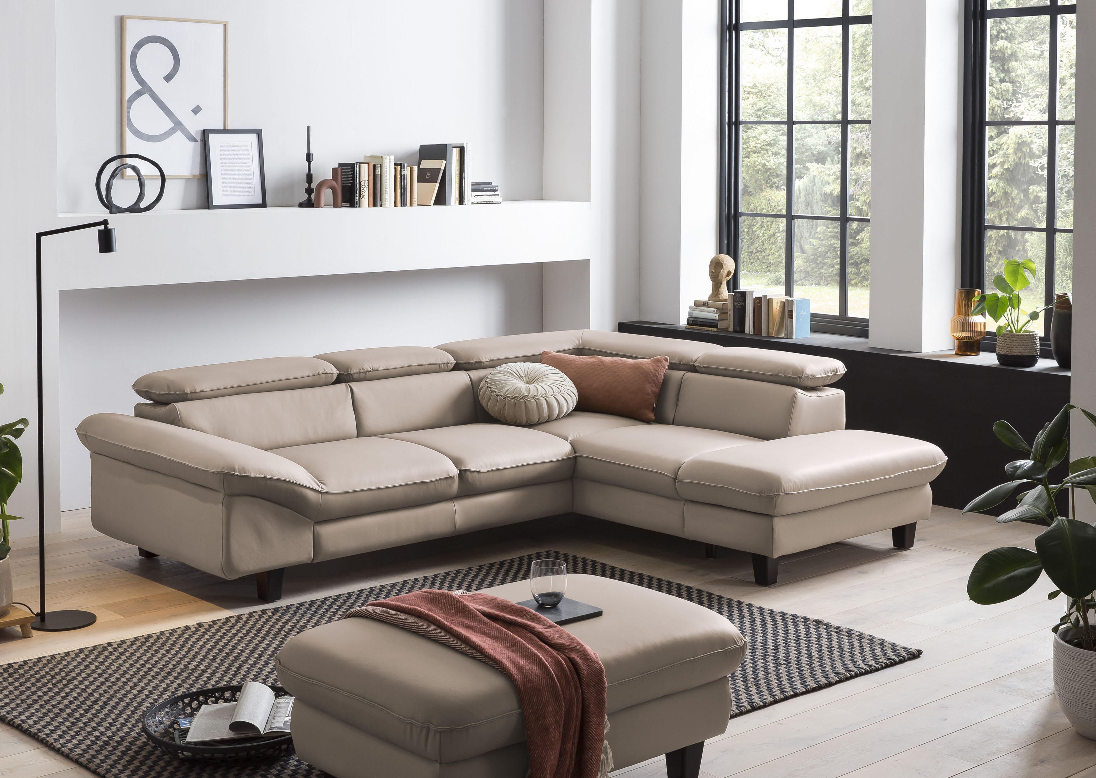 OTTO home Ecksofa "Pilot L-Form" mit Kopfteilverstellung, wahlweise mit Schlaffunktion & Bettkasten