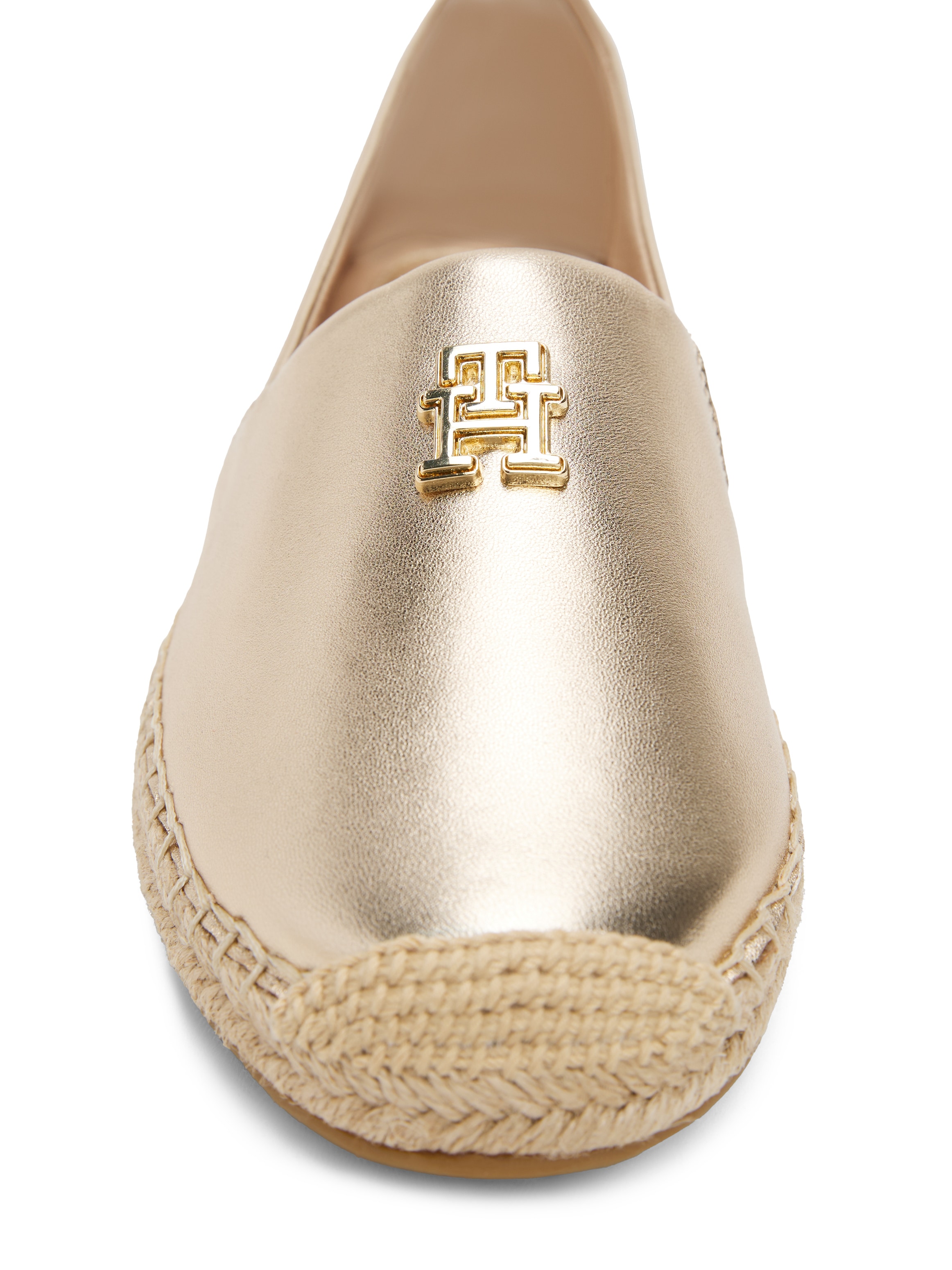 Tommy Hilfiger Espadrille »TH LOGO METALLIC LEATHER ESPAD«, Sommerschuh, Slipper, Schlüpfschuh mit TH-Schmuckelement