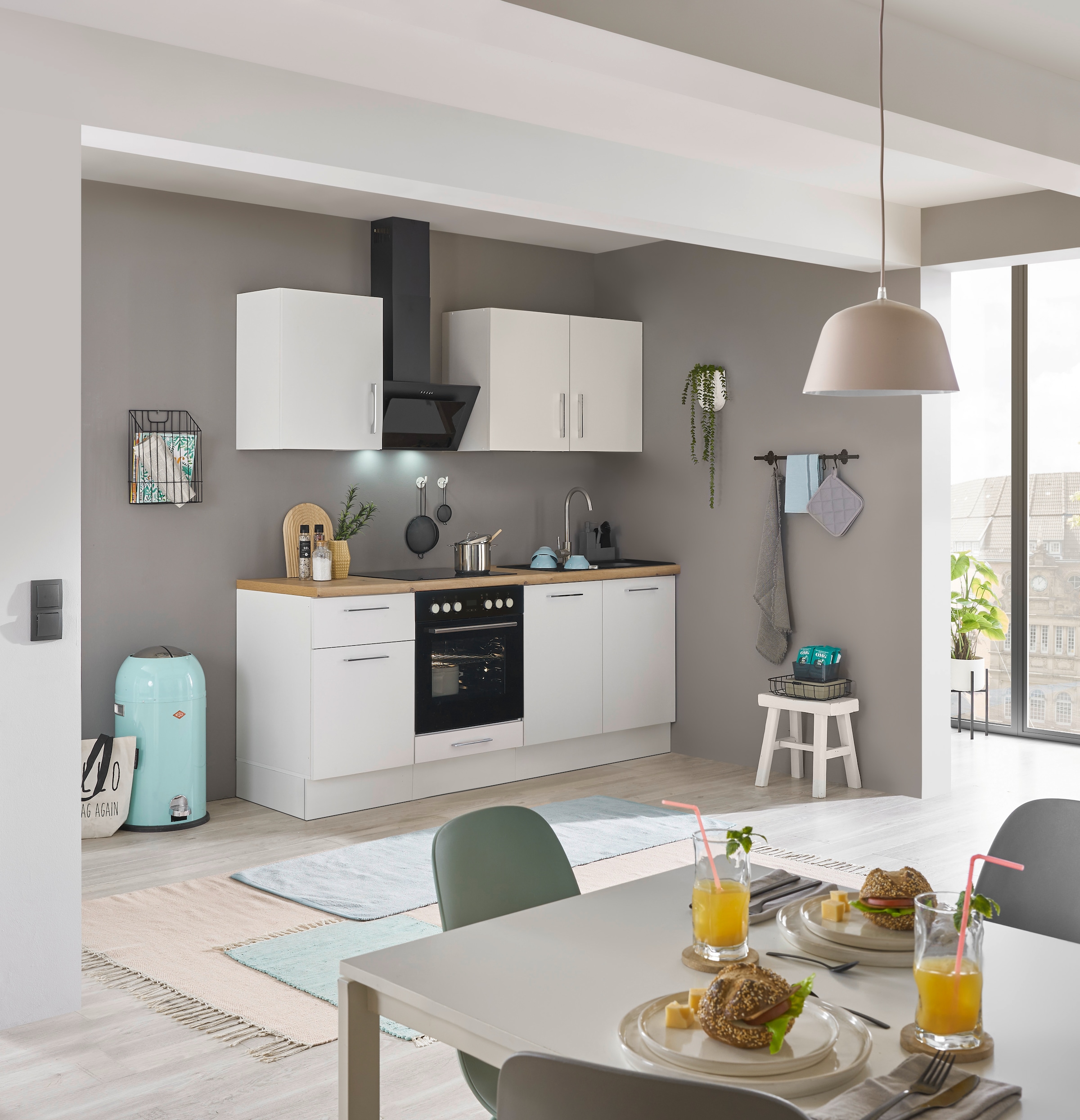 BASIC by Balculina Küchenzeile »Turin«, Breite 210 cm, wahlweise mit E-Geräten