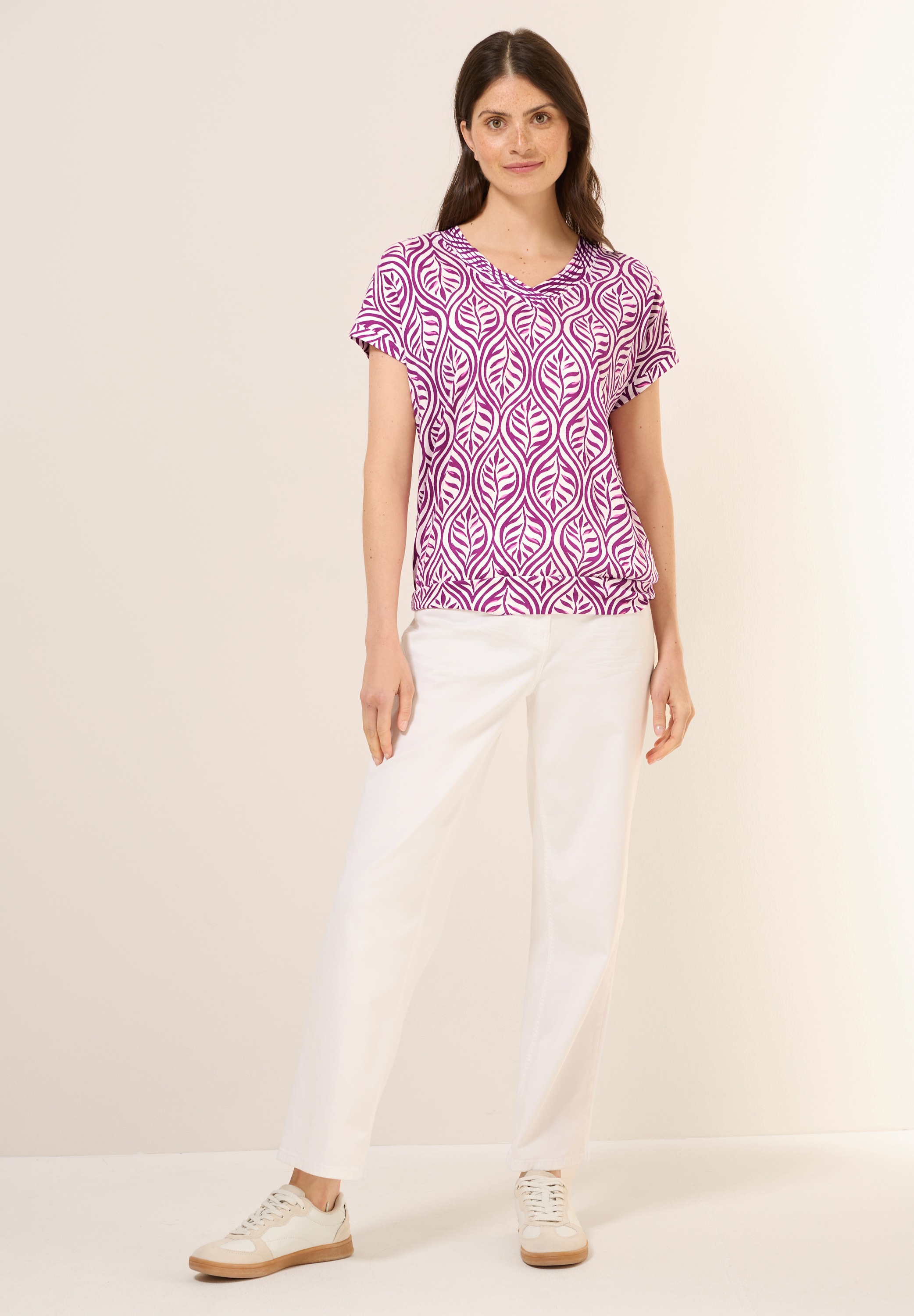 Cecil V-Shirt, im soften Baumwoll-Mix