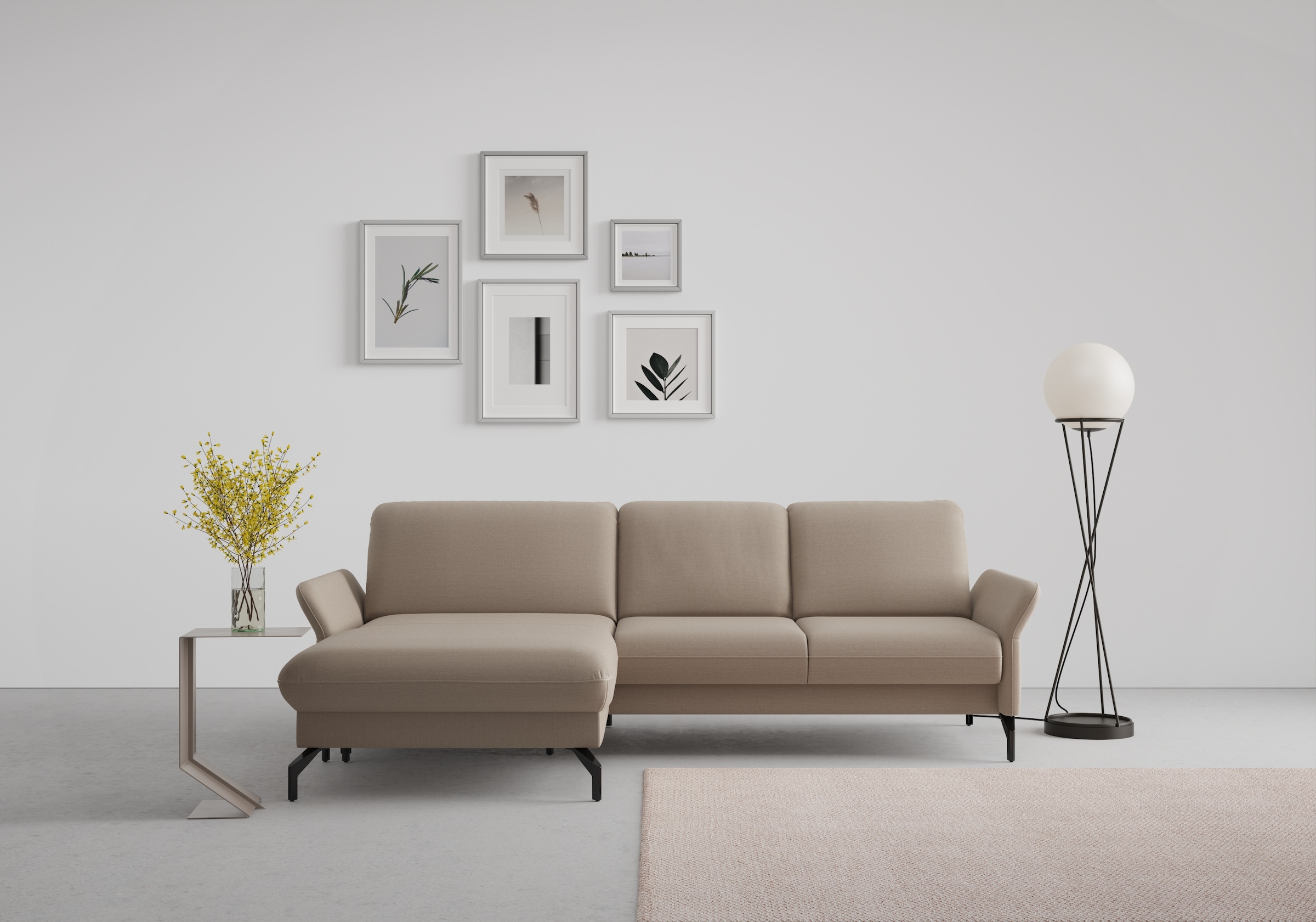 sit&more Ecksofa "Fashion L-Form" wahlweise mit Kopfteilverstellung und Vorziehsitz, motorisch