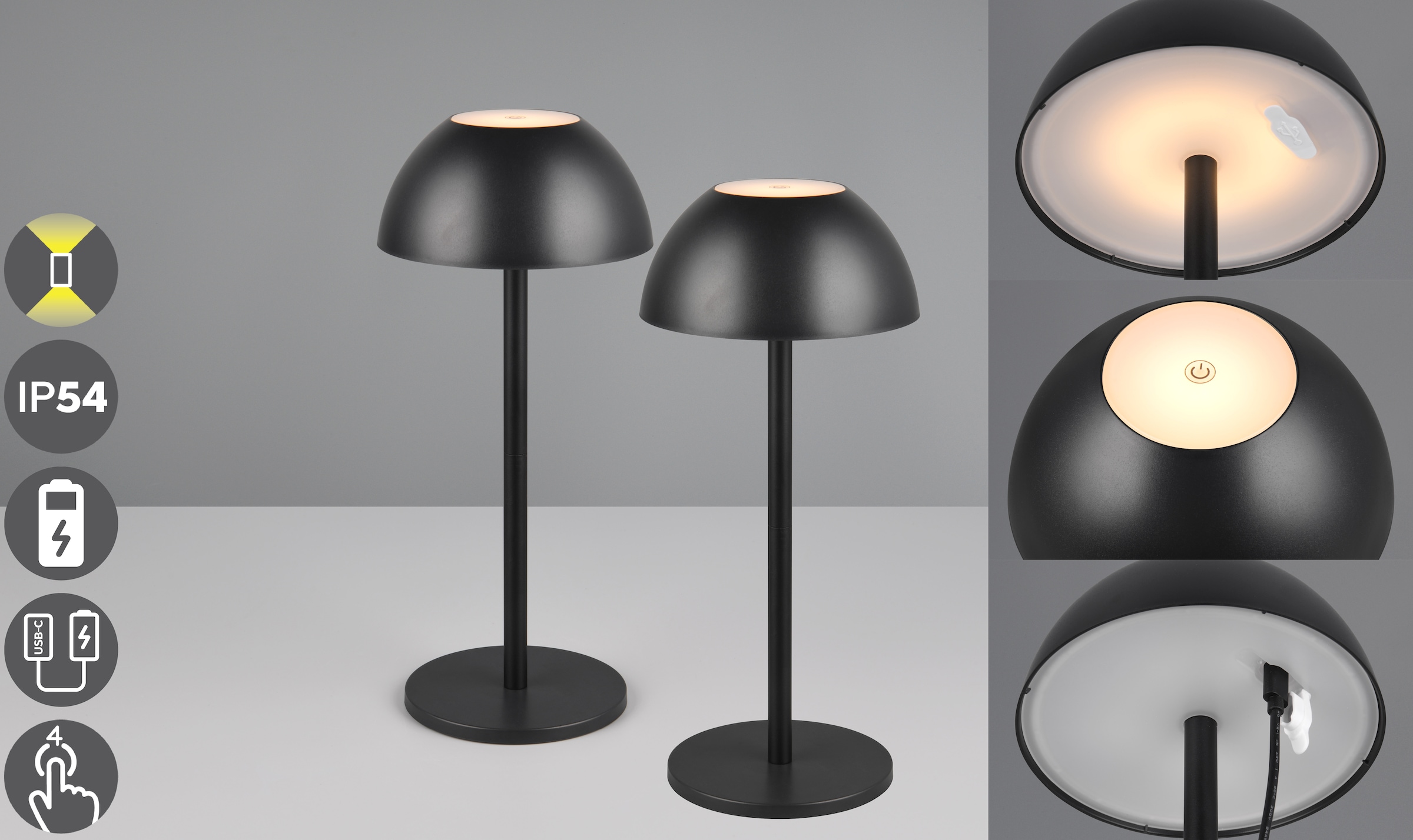 my home LED Außen-Tischleuchte "Abbey Tischleuchte 2er-Set" LED-Board 2 Stk günstig online kaufen