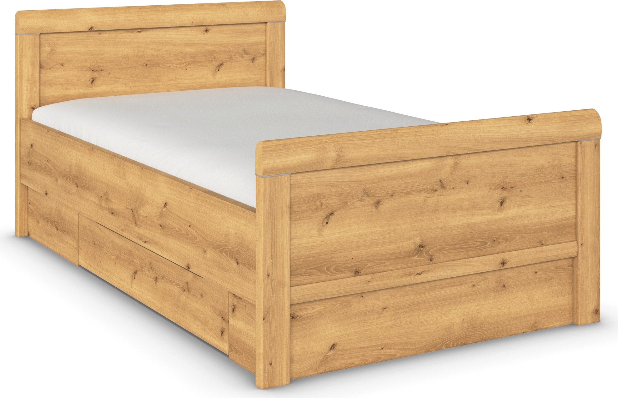 rauch "Bett Einzelbett Stollenbett Bettkästen EVELYN" in Komforthöhe mit Holzkopfteil sowie Schubladen MADE IN GERMANY