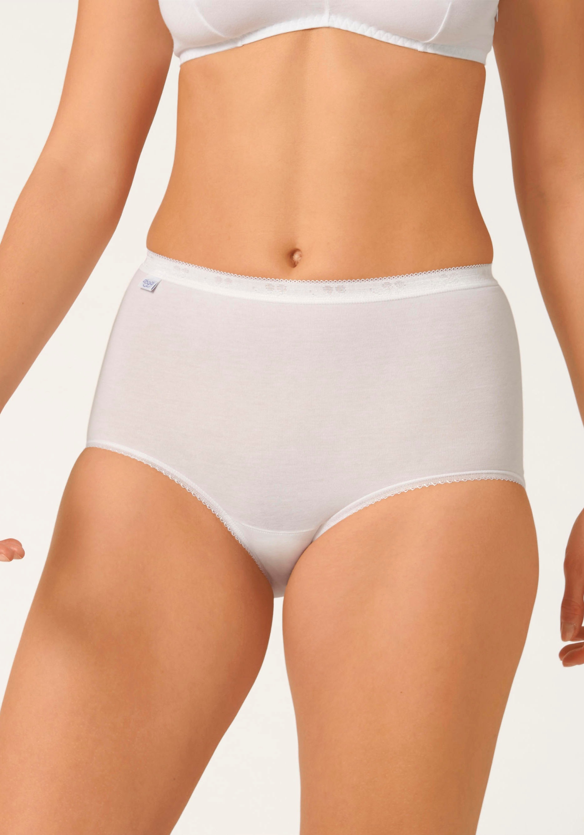 sloggi Maxislip "Basic+", (3er Pack), perfekter Sitz, Baumwollmischung, wei günstig online kaufen