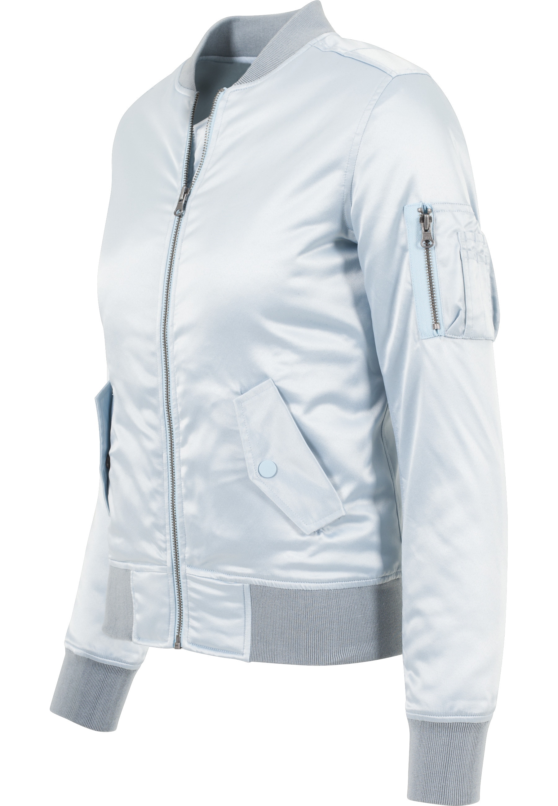 URBAN CLASSICS Allwetterjacke »Urban Classics Damen Ladies Satin Bomber Jacket« 1 Stk. tlg. ohne Kapuze
