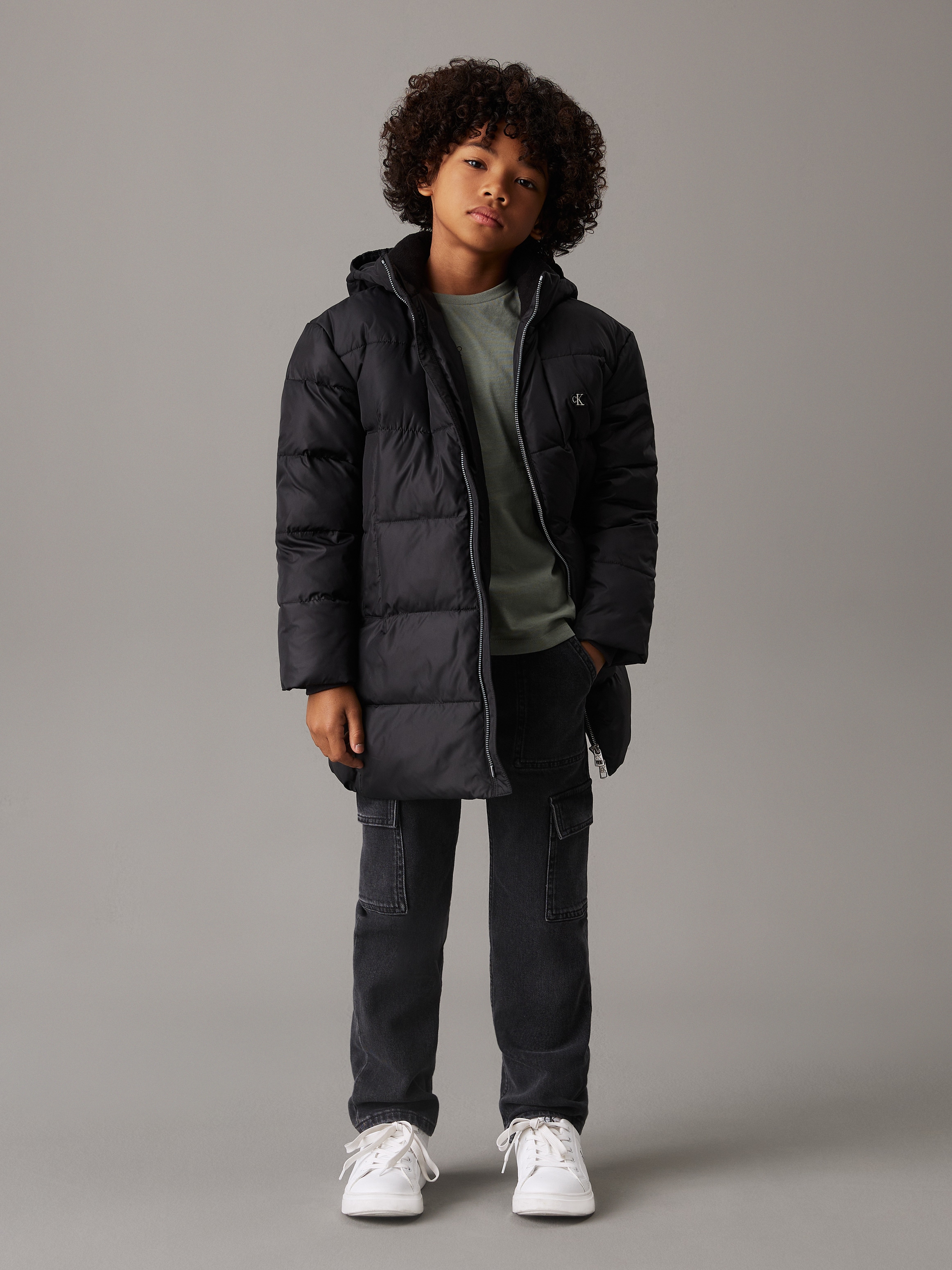 Calvin Klein Jeans Parka »Essential Parka Puffer«, mit Kapuze, für Kinder bis 16 Jahre und mit Logopatch