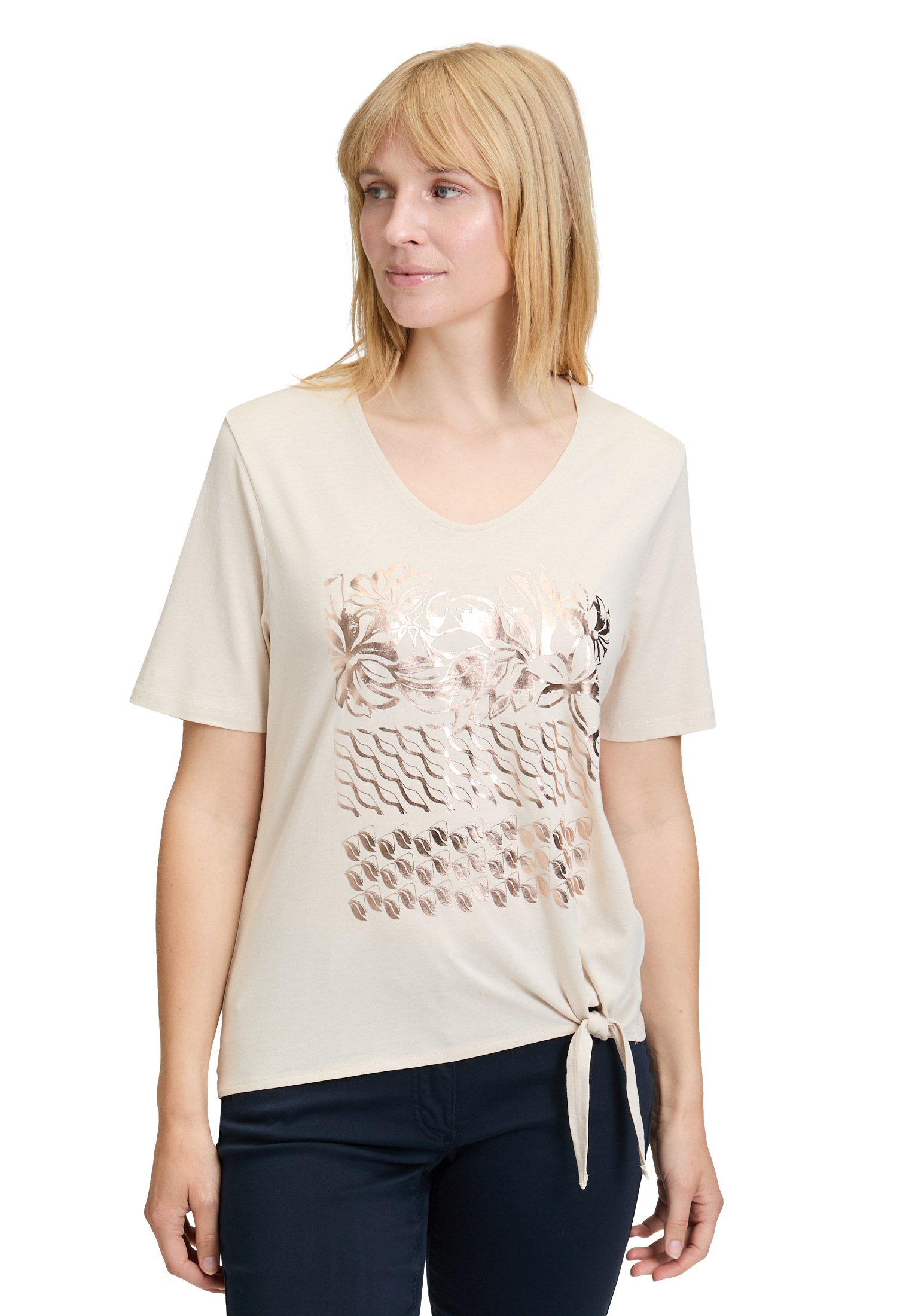 Betty Barclay Kurzarmshirt "Damen Basic Shirt mit Schleifenknoten" 1 Stk. t günstig online kaufen