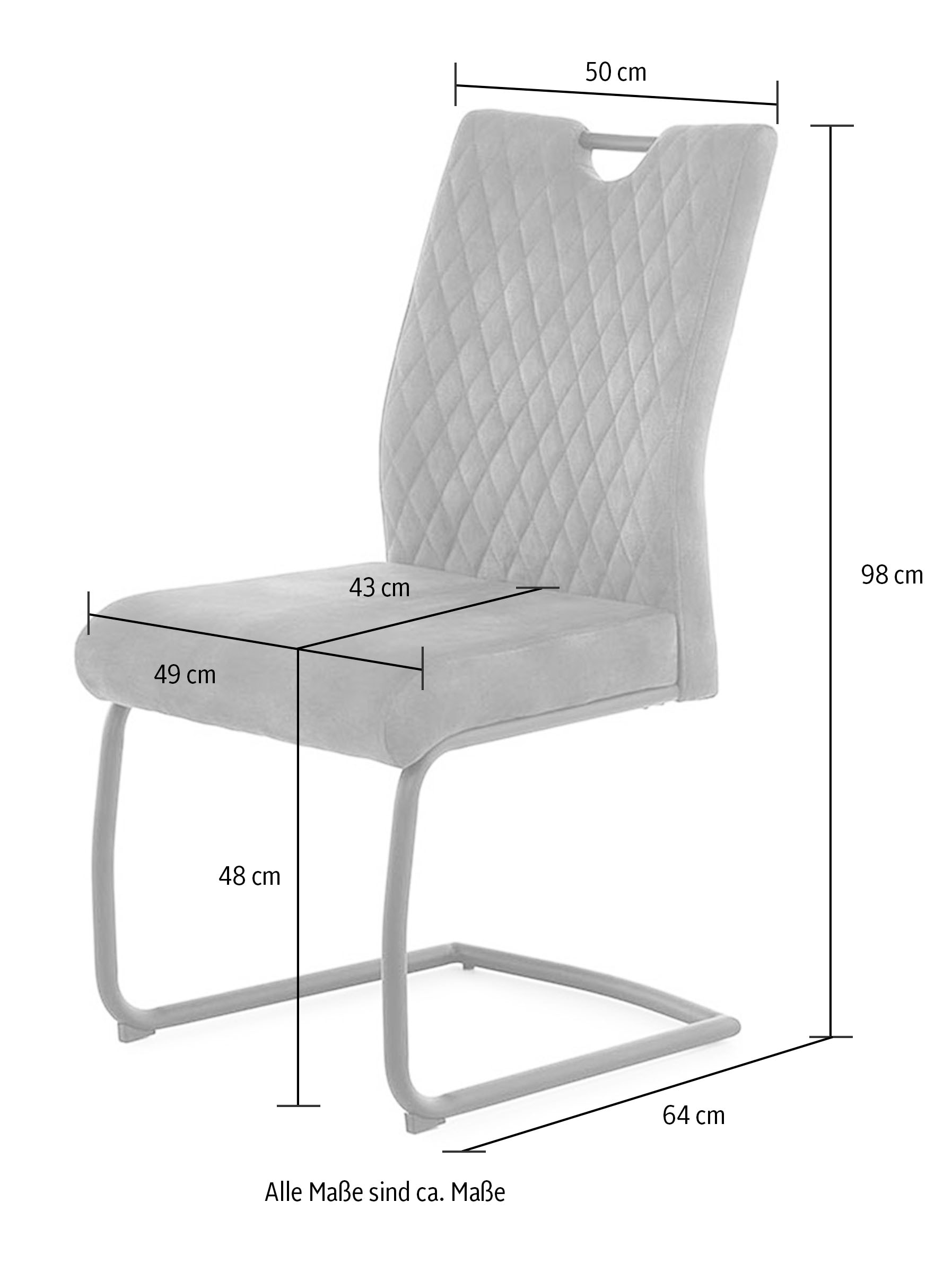 2 St., Rücken Jockenhöfer XL-Sitzbreite, | belastbar, 150kg BAUR Microfaser, Bis »Bonnie«, Gruppe (Set), Griff praktischer kaufen Freischwinger im