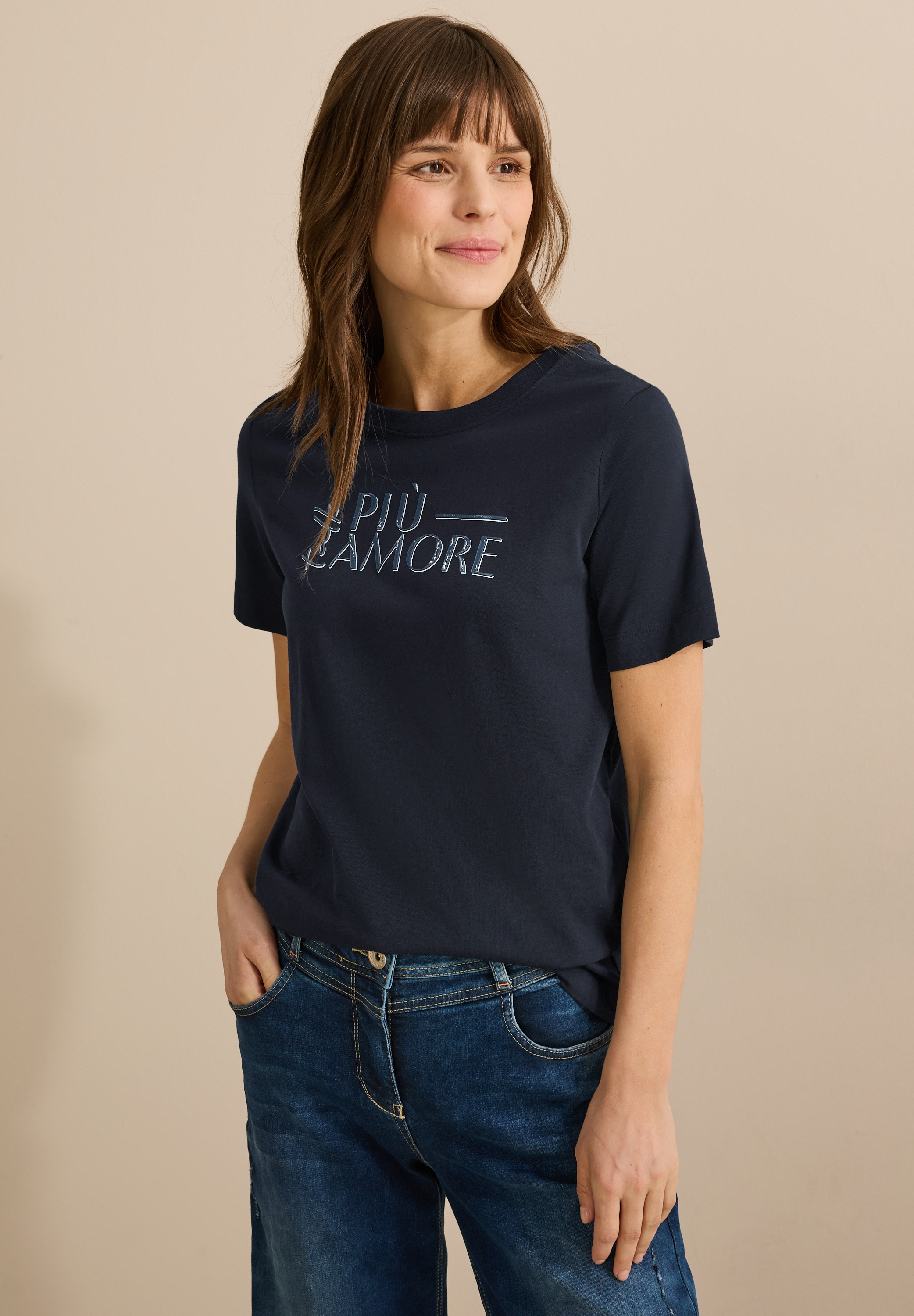 Cecil Rundhalsshirt, aus reiner Baumwolle günstig online kaufen