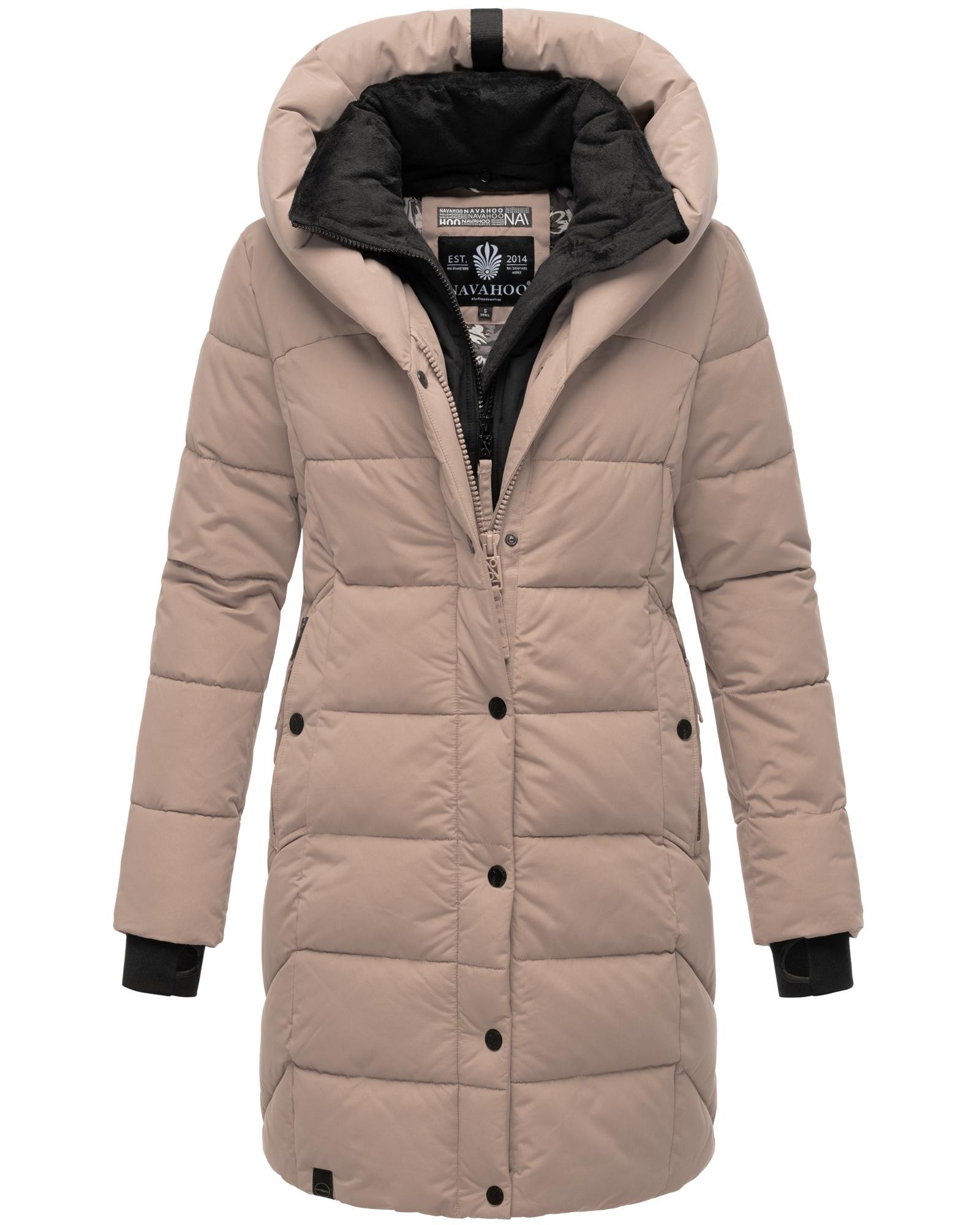 Navahoo Steppmantel »Knutschilein«, Stylischer Damenmantel mit abnehmbarem Fleece-Kragen