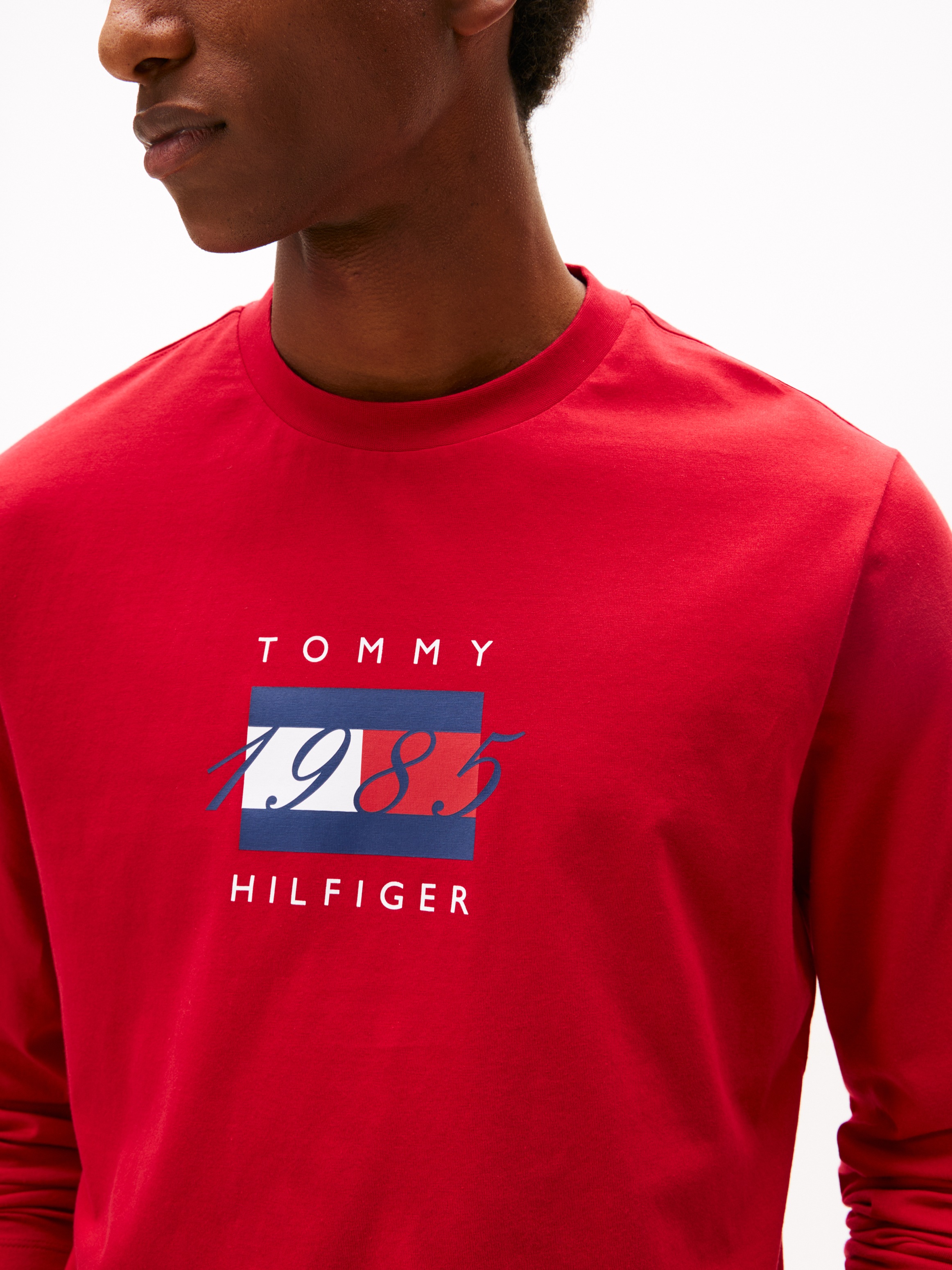 Tommy Hilfiger Langarmshirt "LINEAR FLAG GRAPHIC", Jersey, Rundhals, Regula günstig online kaufen