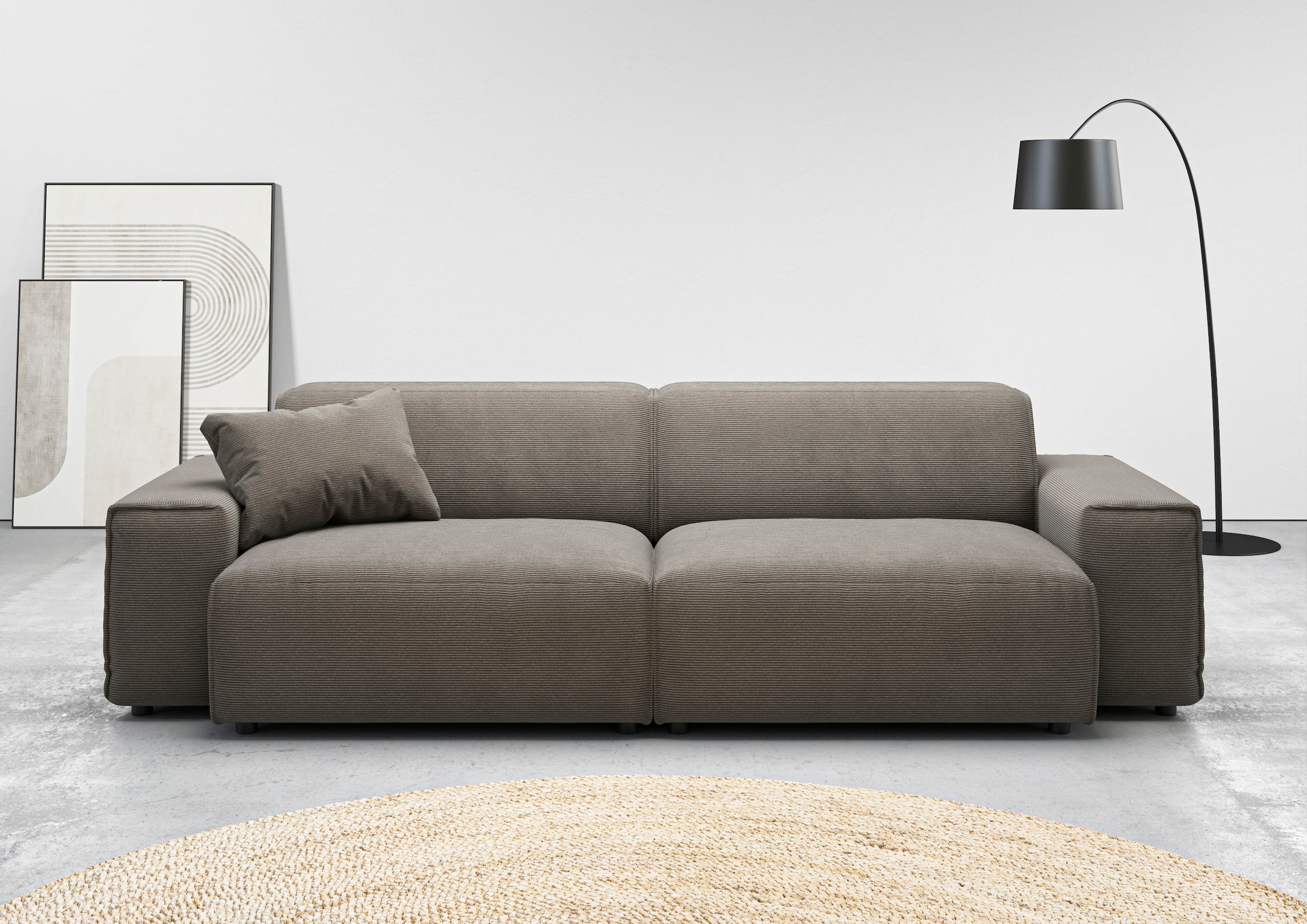 andas Big-Sofa "Glimminge auch in Breitcord, Feincord + Easy care-Bezug,", besondere Kedernähte Zierkissen