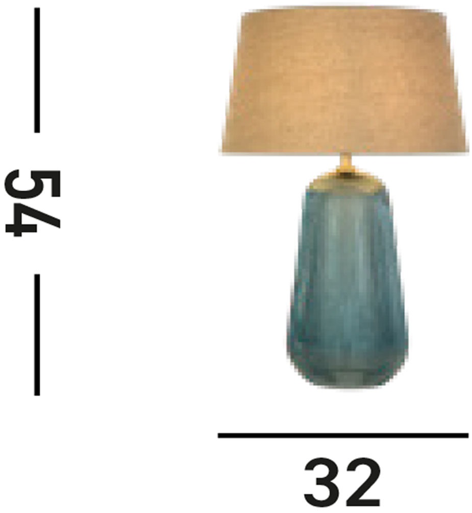 Searchlight Tischleuchte »Cameo 1Lt Table Lamp, Blue Glass with Natural Linen Shade« E27 1 Stk.