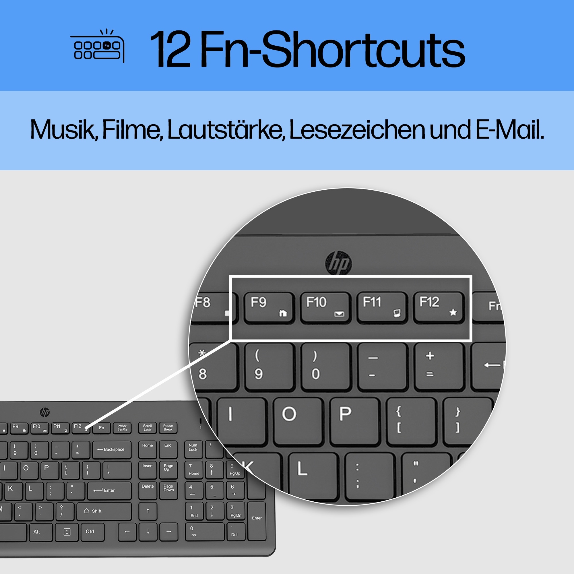 HP PC-Tastatur »150« (Fn-Tasten | Multimedia-Tasten | Ziffernblock)