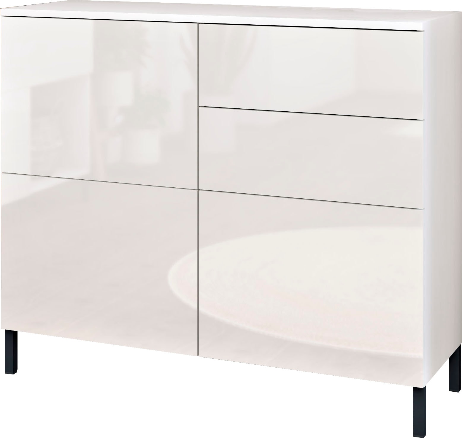 borchardt Möbel Kommode "Haama, Sideboard mit Metallfüßen, Push-to-open-Technik, Breite 93 cm" Push-To-Open, verstellbare Einlegeböden, viel Stauraum, Breite 93cm