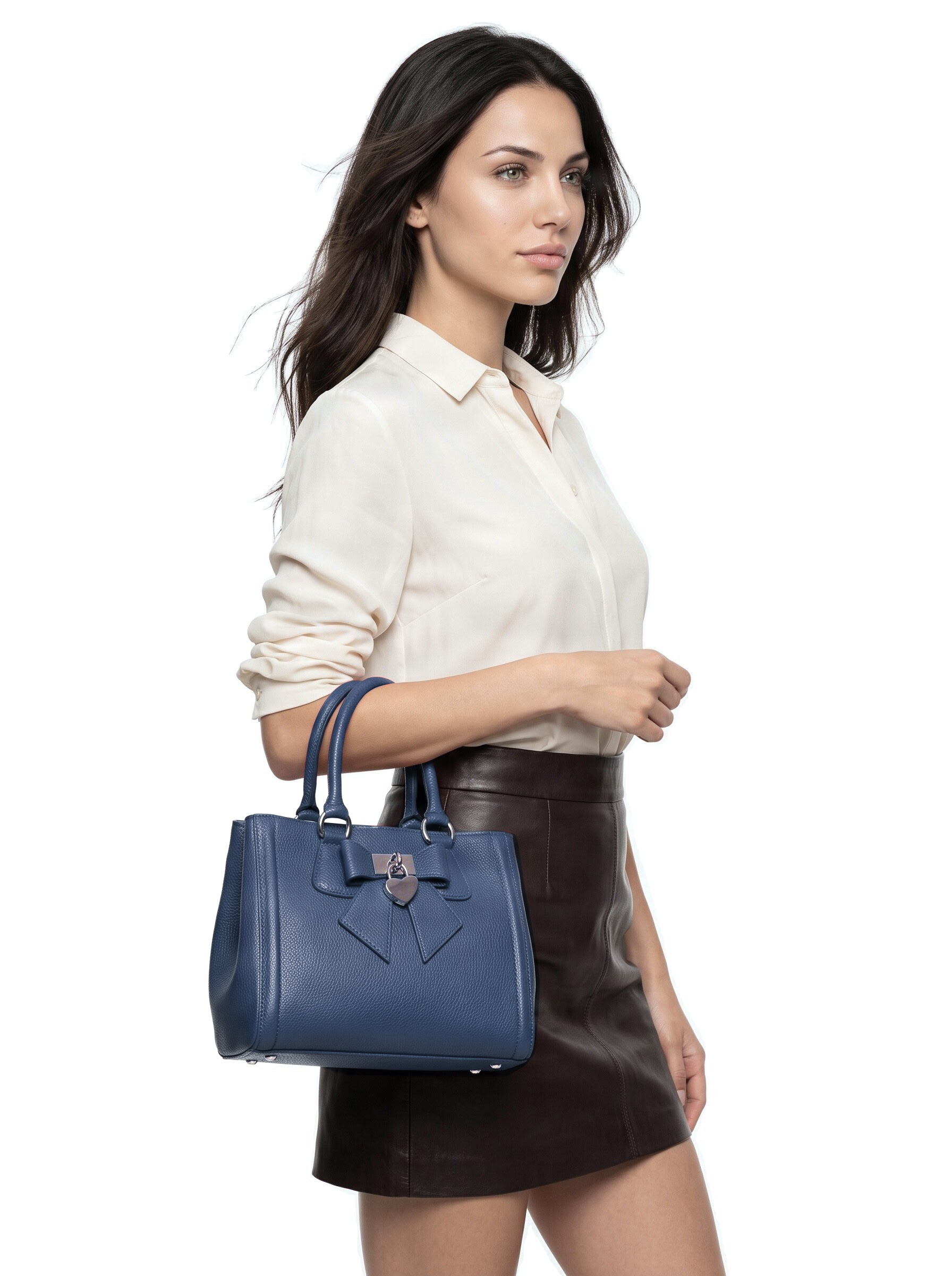 Cluty Henkeltasche »CLUTY Damen SOLCUORE echt Leder, Made in Italy« echt Leder, Made in Italy