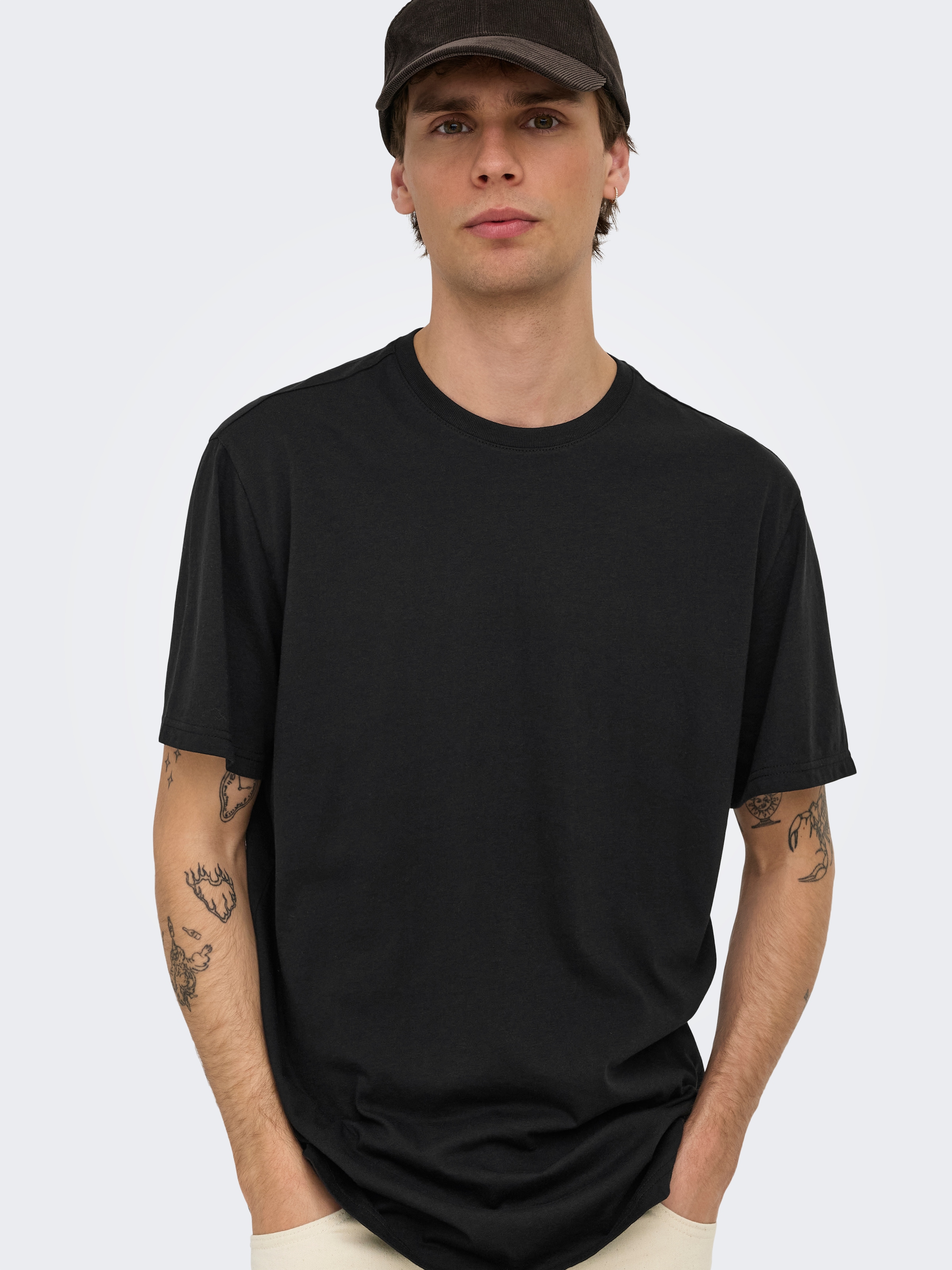 ONLY & SONS Rundhalsshirt »ONSJEFF LONGY SS TEE 5-PACK OTL« Packung, 5