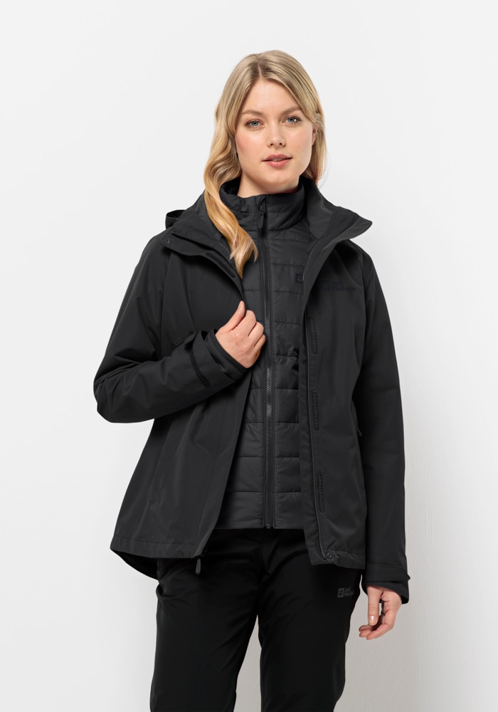 Jack Wolfskin 3-in-1-Funktionsjacke "GEISSHORN 3IN1 JKT W", (2 teilig), mit Kapuze