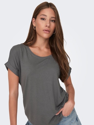 ONLY T-Shirt "ONLMOSTER – Kurzarmshirt mit Aufschlag und klassischem Look" günstig online kaufen