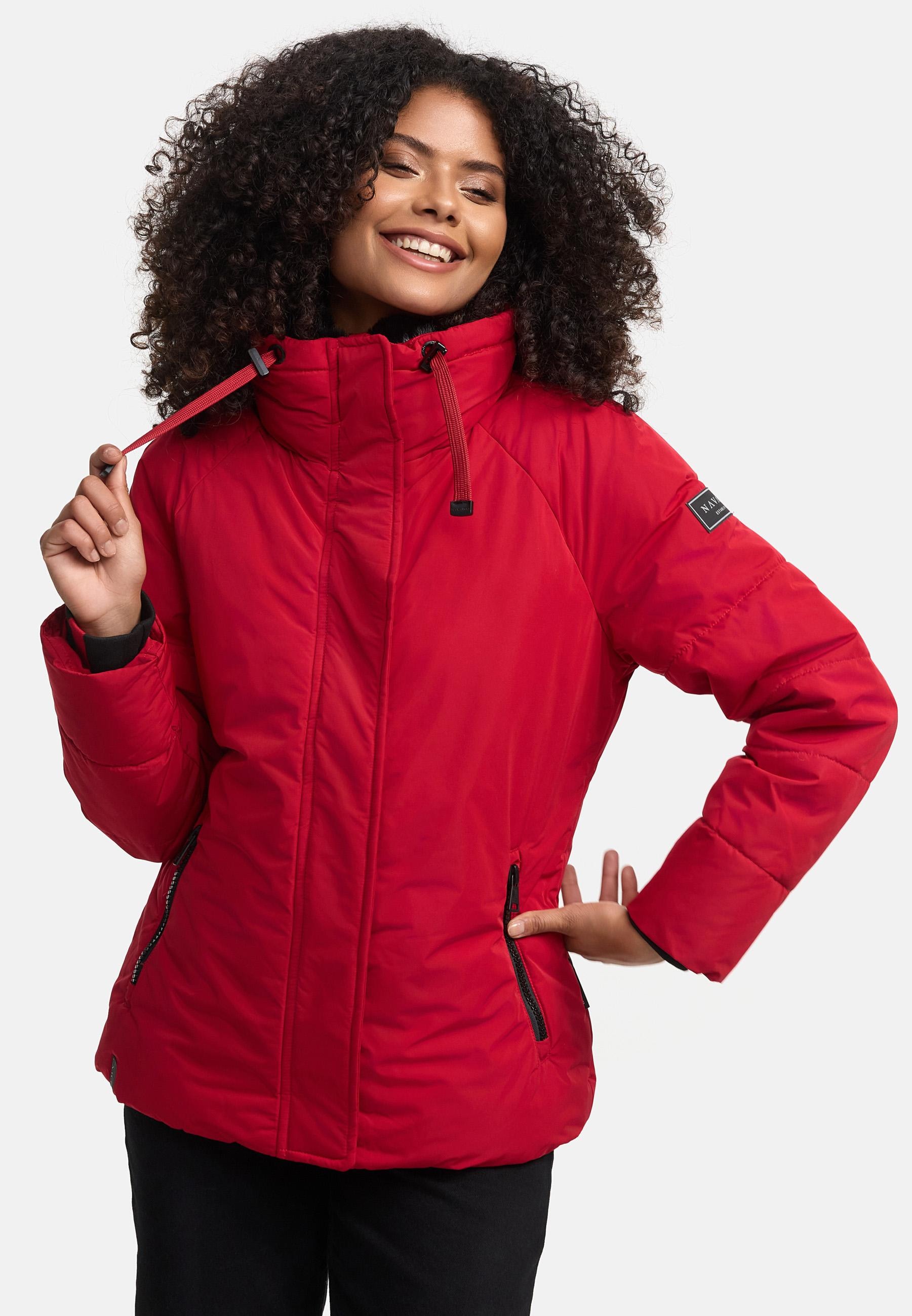 Navahoo Winterjacke »Frostii XIV«, ohne Kapuze, modische Damen Winter Steppjacke mit Kunstfellkragen