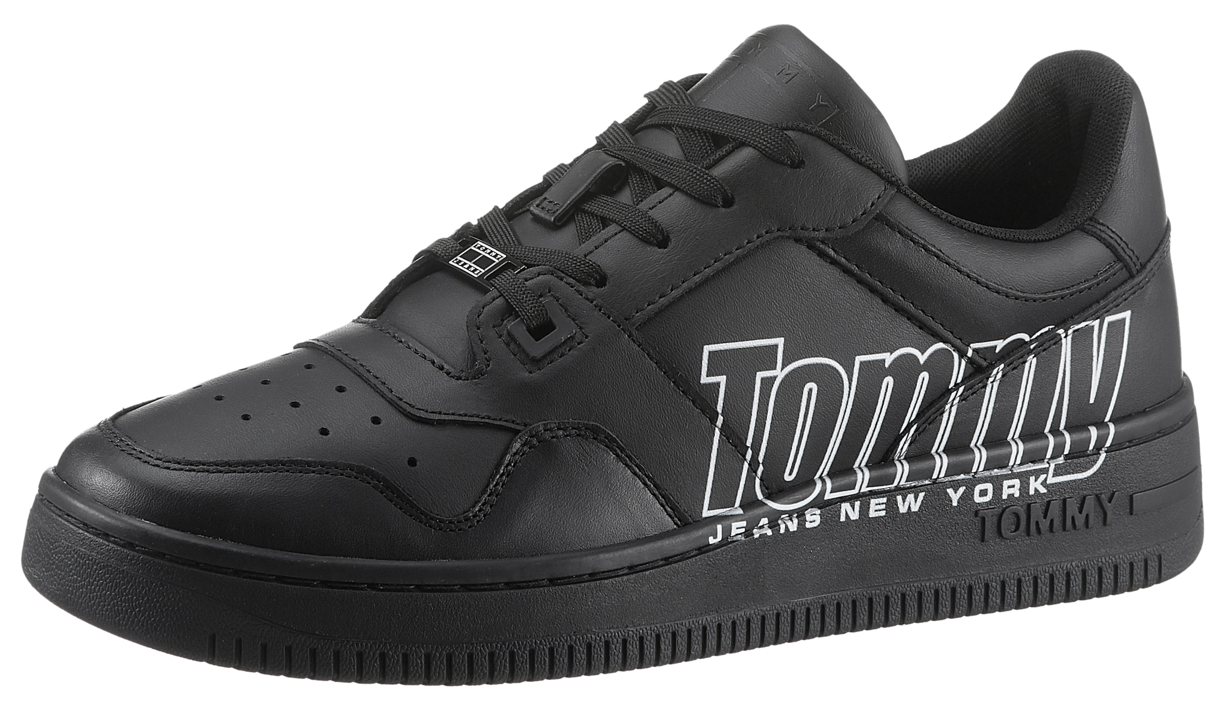 Tommy Jeans Sneaker »TJM BASKET LOGO«, mit gepolstertem Schaftrand, Freizeitschuh, Halbschuh, Schnürschuh