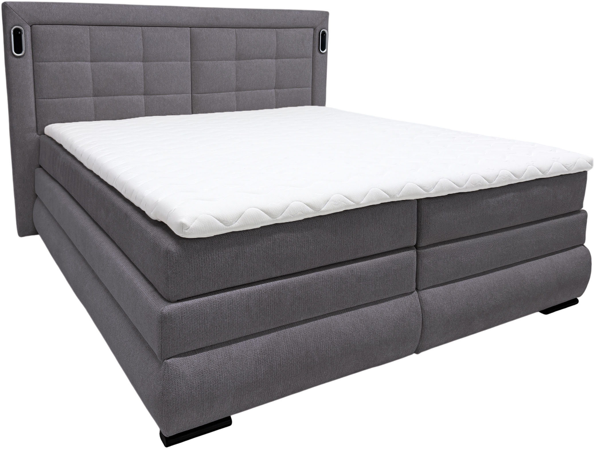 OTTO home Boxspringbett "MIVVA mit Bettkasten, mit Taschenfederkernmatratze H3, H3/H4 mix, H4" mit Kaltschaum- oder Visco-Topper (bei H4), Komfortliegehöhe 67cm