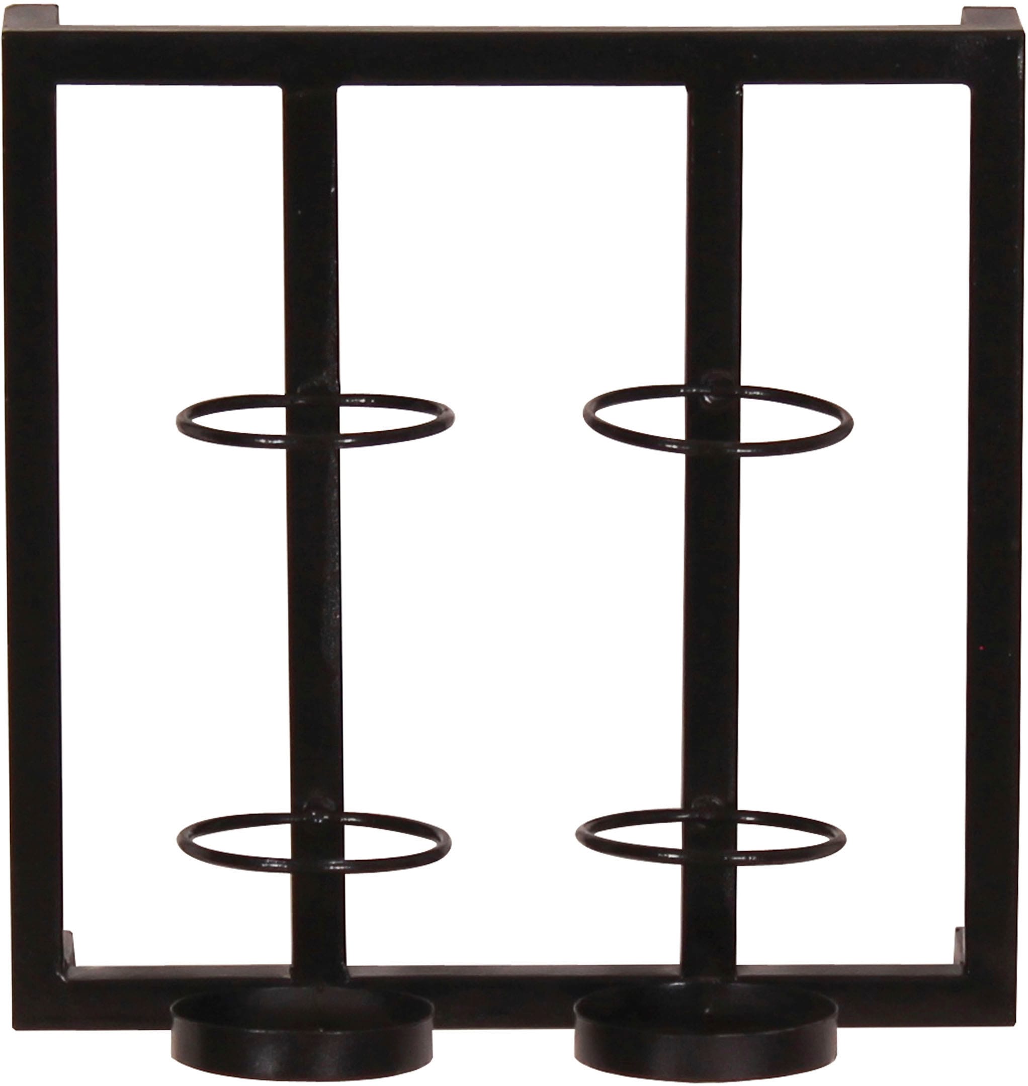 SIT Weinregal "Kopenhagen aus Metall für 2 Flaschen – Antikschwarz" Kompaktes Flaschenregal aus 2 x 2 cm starkem Metall