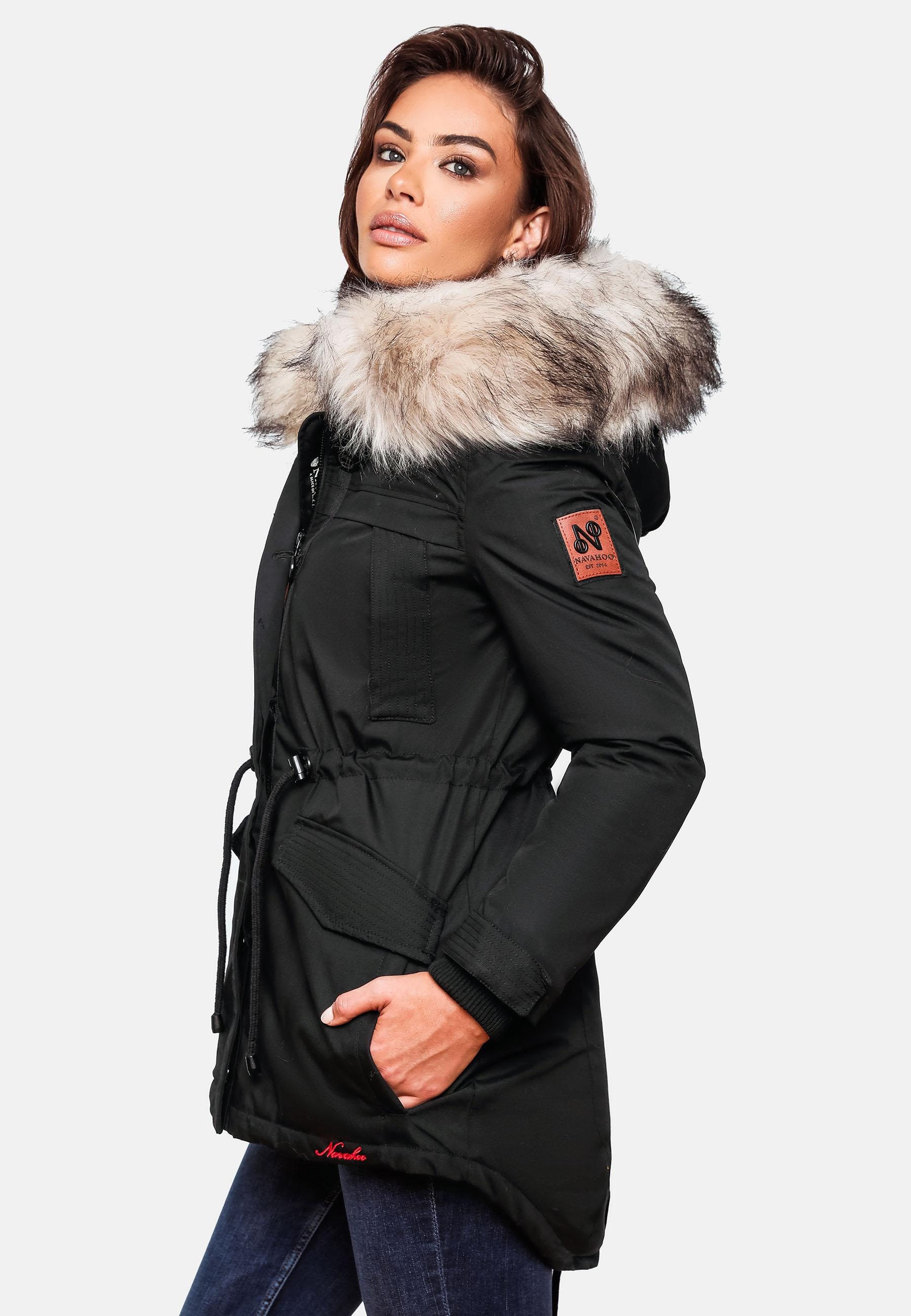 Navahoo Wintermantel »Lady Like«, edler Parka m. abnehmbarem Kunstfell