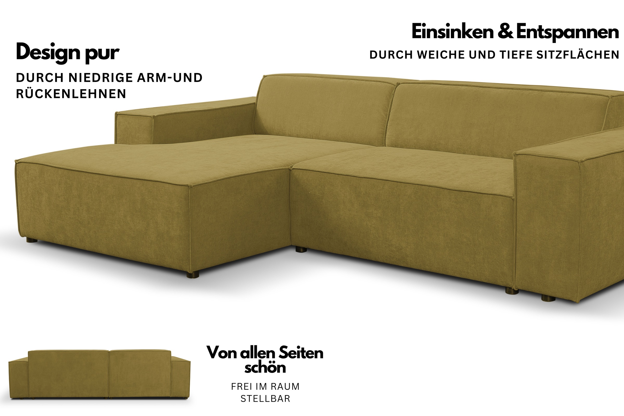 Thumbnail - WERK2 Ecksofa "Trento, elegant & zeitlos, Breite 268cm, pflegeleichte Bezüge, L-Form" Trento – Sofa mit Eleganz, Komfort...