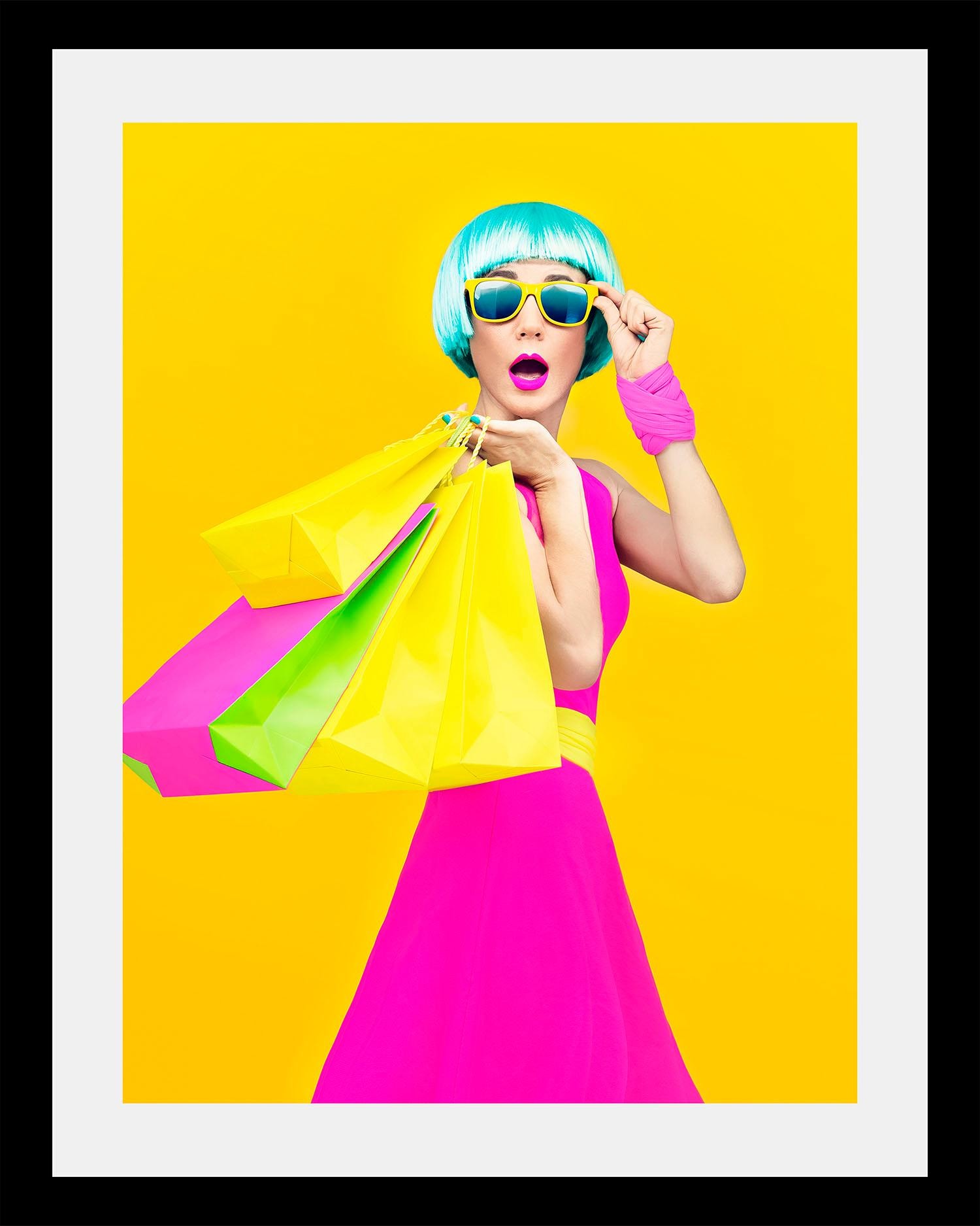 queence Bild »Frau«, Humor-Kunst-Frau-Bilder von Frauen, HD Premium Poster-Druck inkl. Holzrahmen