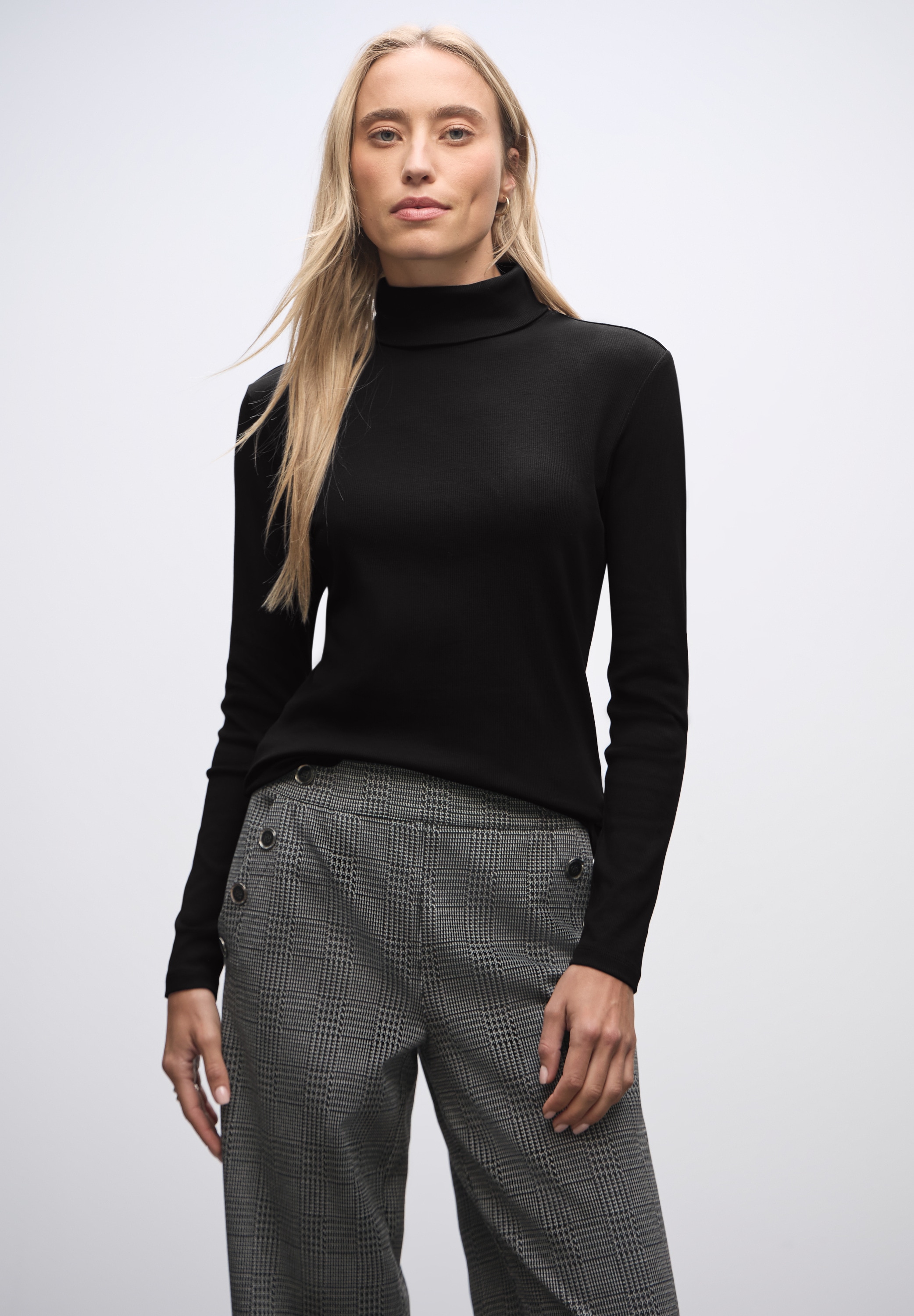 STREET ONE Langarmshirt mit Rippstruktur